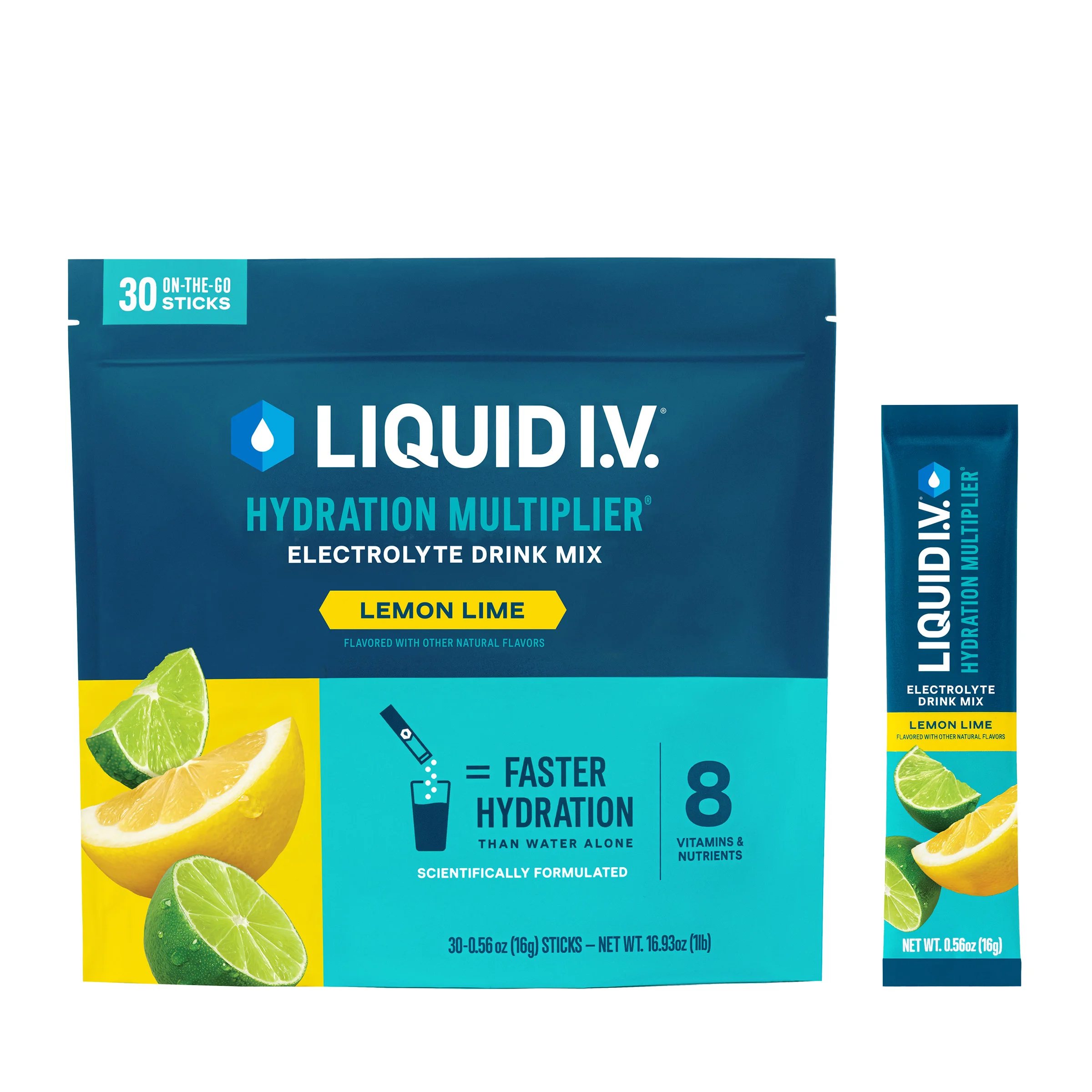 LIQUID I.V. HYDRATION MULTIPLIER LEMON LIME 30 STICK PK - Image 1