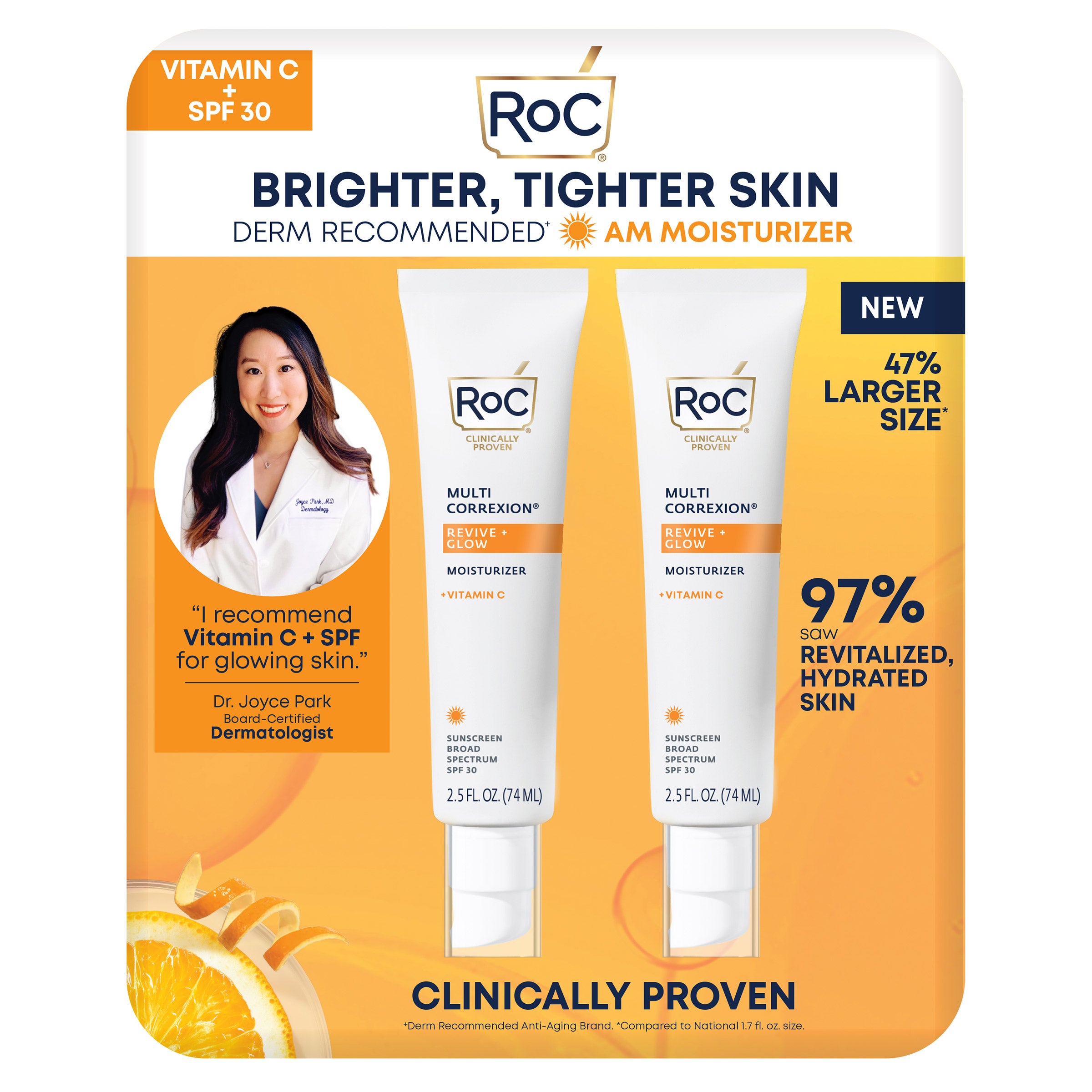 ROC REVIVE&GLOW VITAMIN C MOISTURIZER WITH SPF30