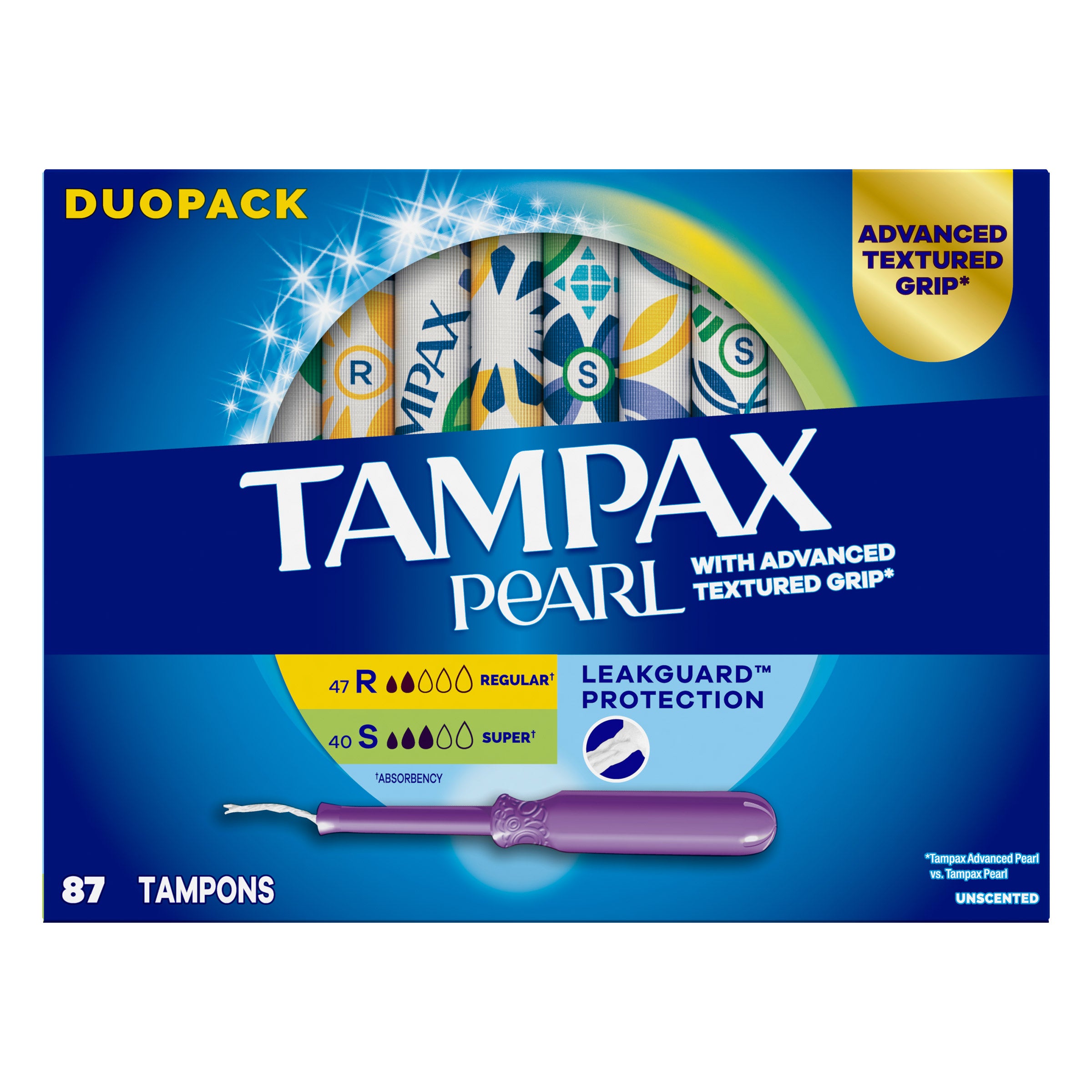TAMPAX PEARL ADVANCED DUOPACK 87 COUNT - Image 1