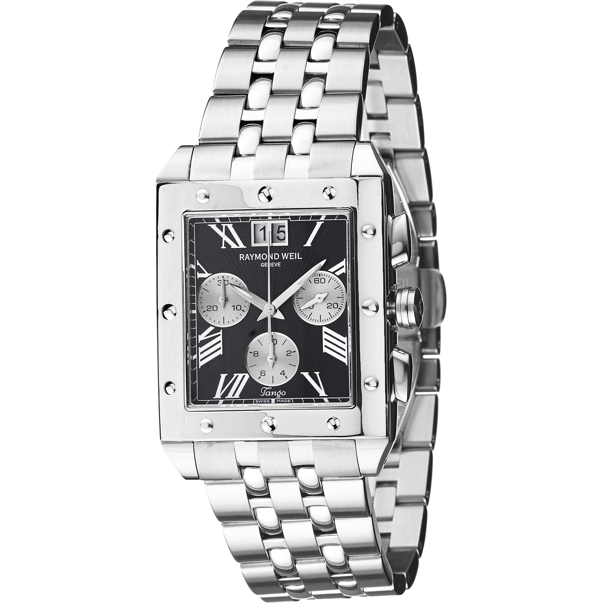 RAYMOND WEIL TANGO MENS BLACK CHRONOGRAPH DIAL STAINLESS STEEL - Image 1
