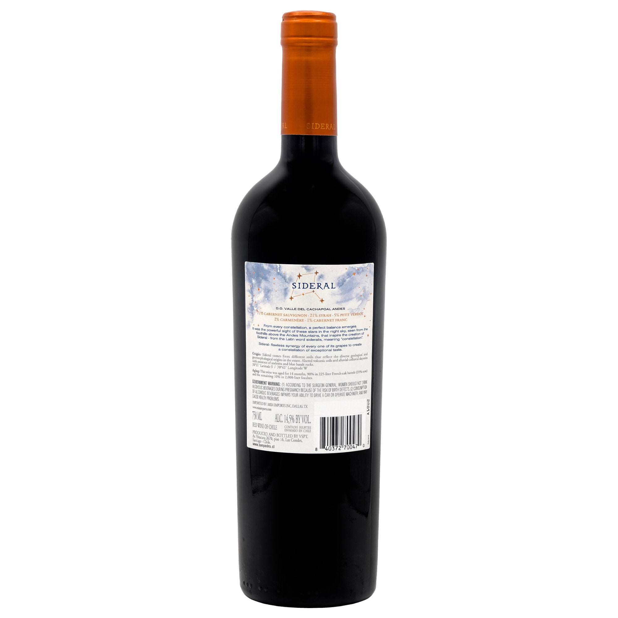 SIDERAL CACHAPOAL RED BLEND CHILE 750ML