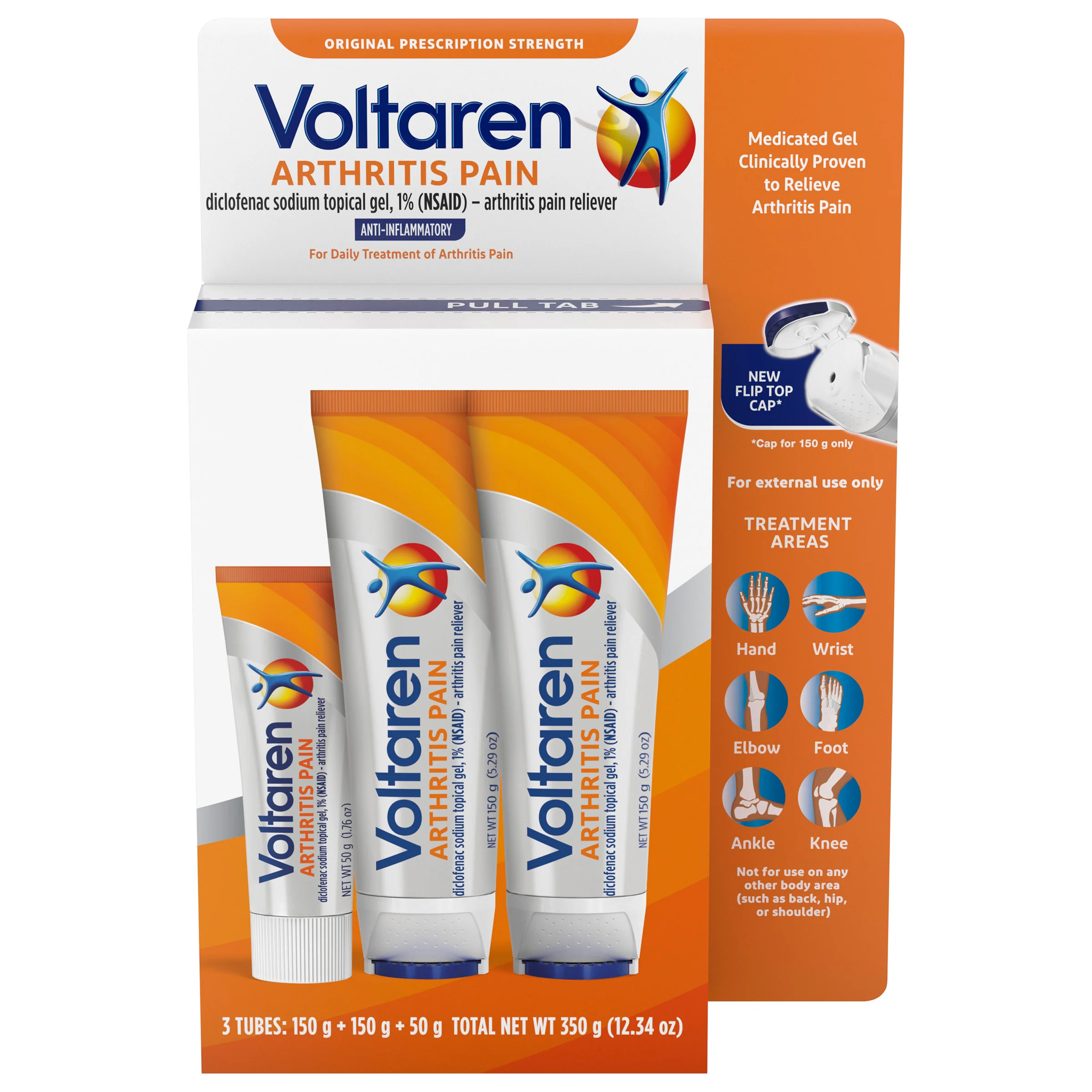 VOLTAREN ARTHRITIS PAIN 1% GEL 2X5.29 OZ. TUBES + 1.76 OZ. TUBE - Image 1