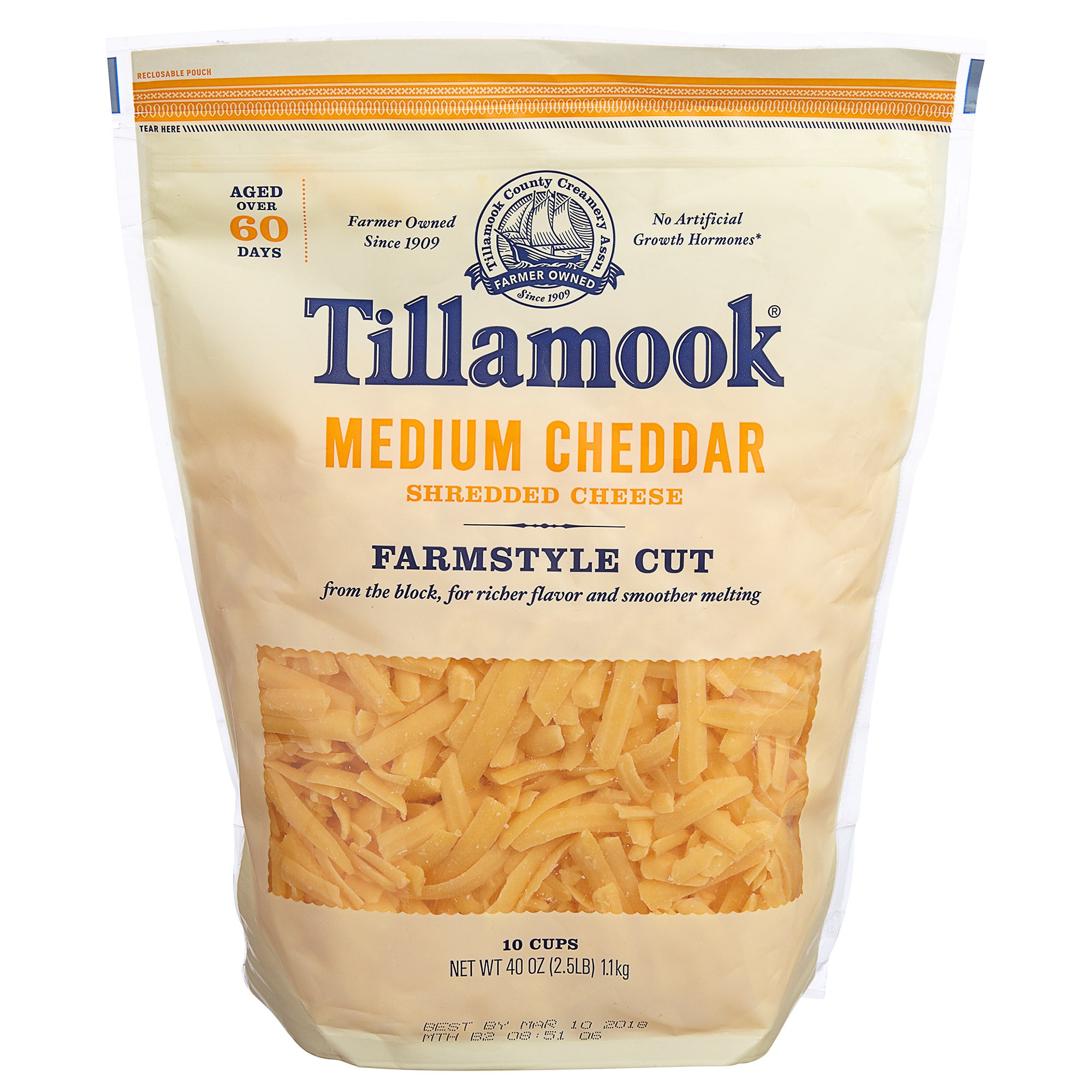TILLAMOOK SHREDDED MED CHEDDAR 2/2.5 LB