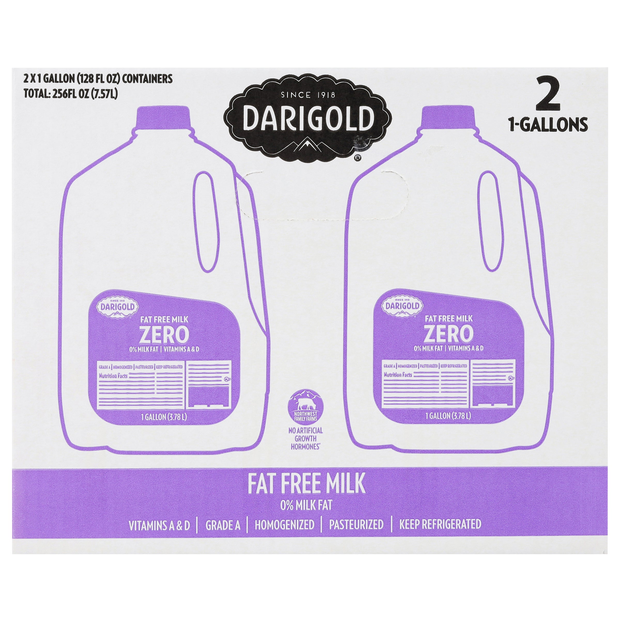 DARIGOLD FAT FREE MILK 2/1 GAL