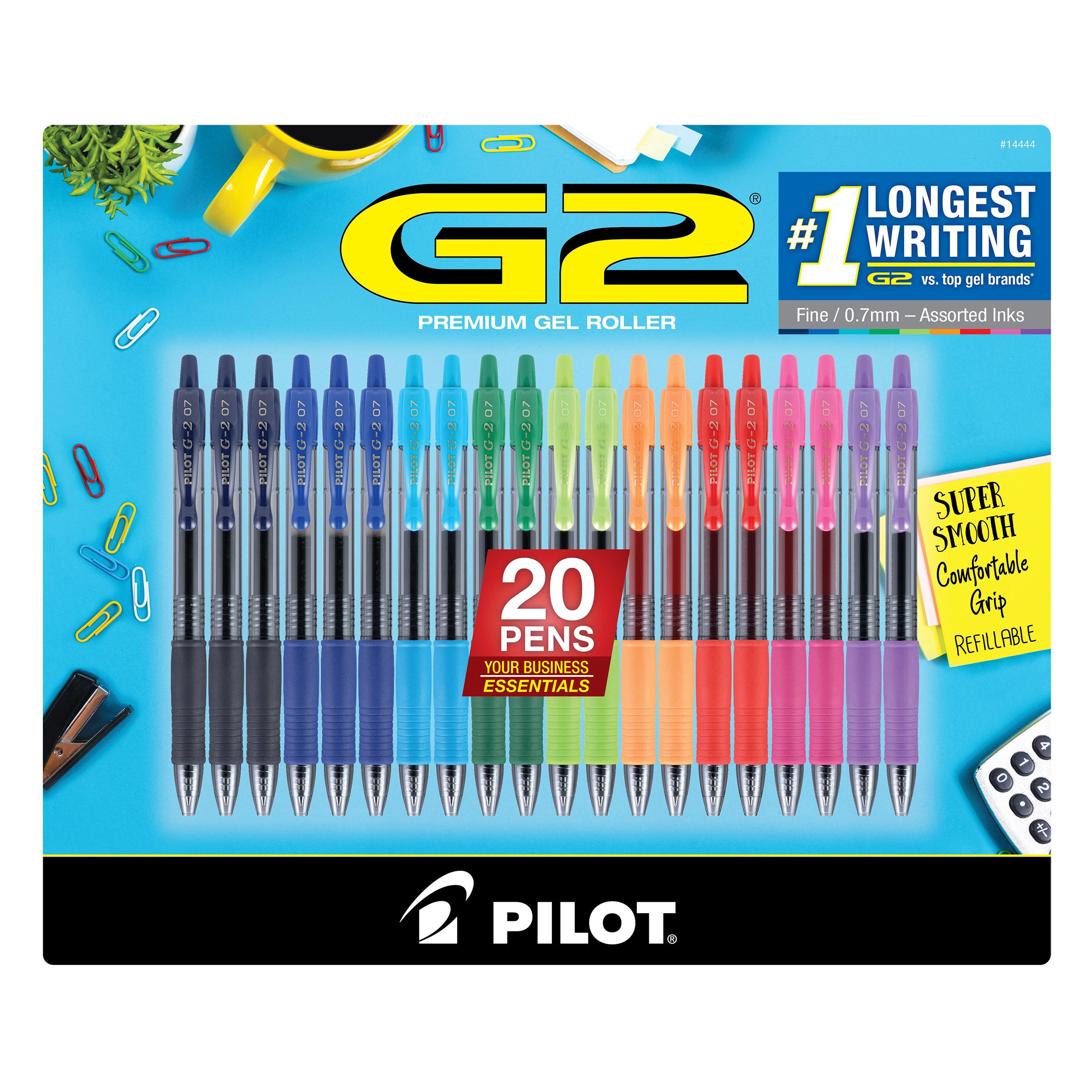 PILOT G2 GEL PEN ASSORTED 20 CT