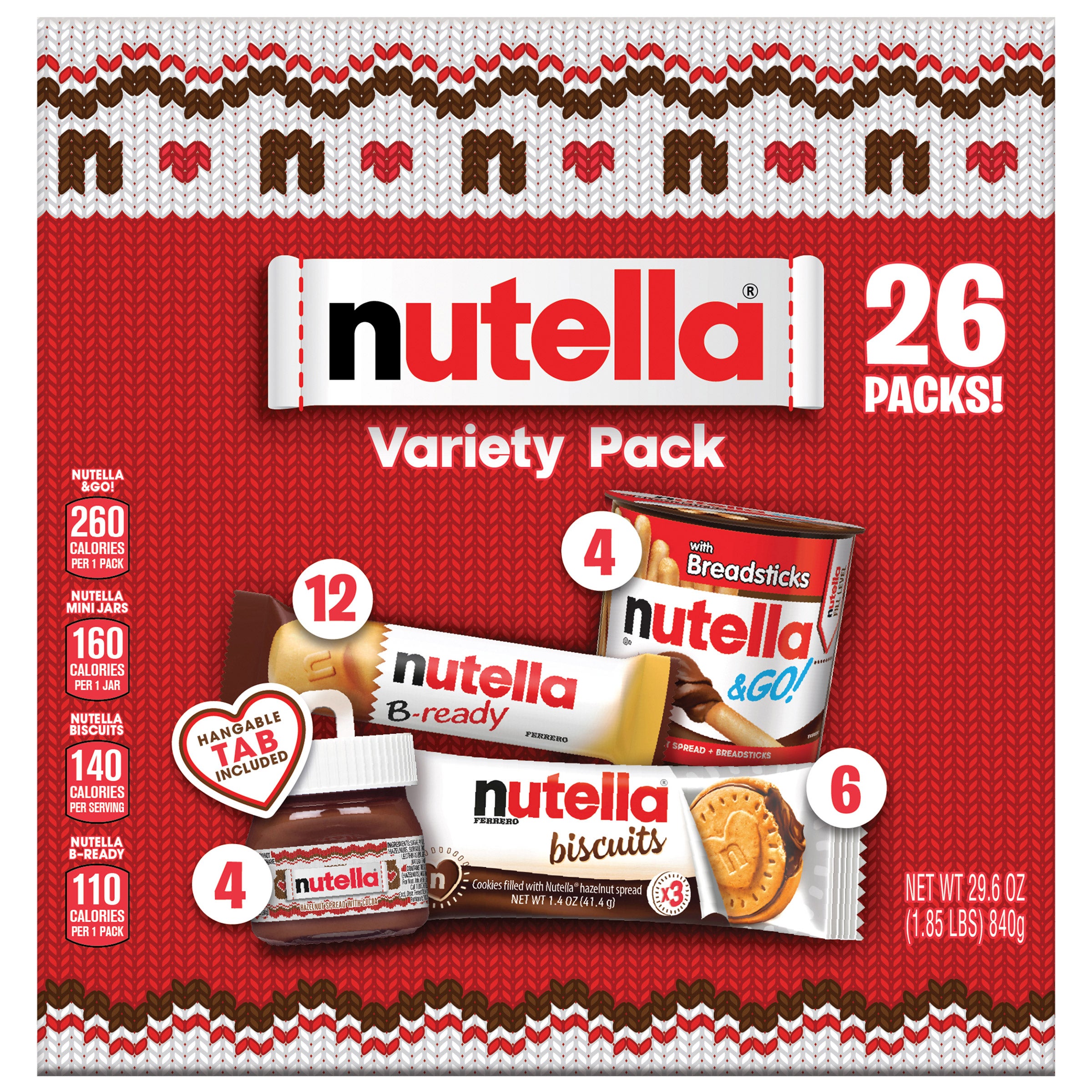 NUTELLA VARIETY PACK 26 COUNT