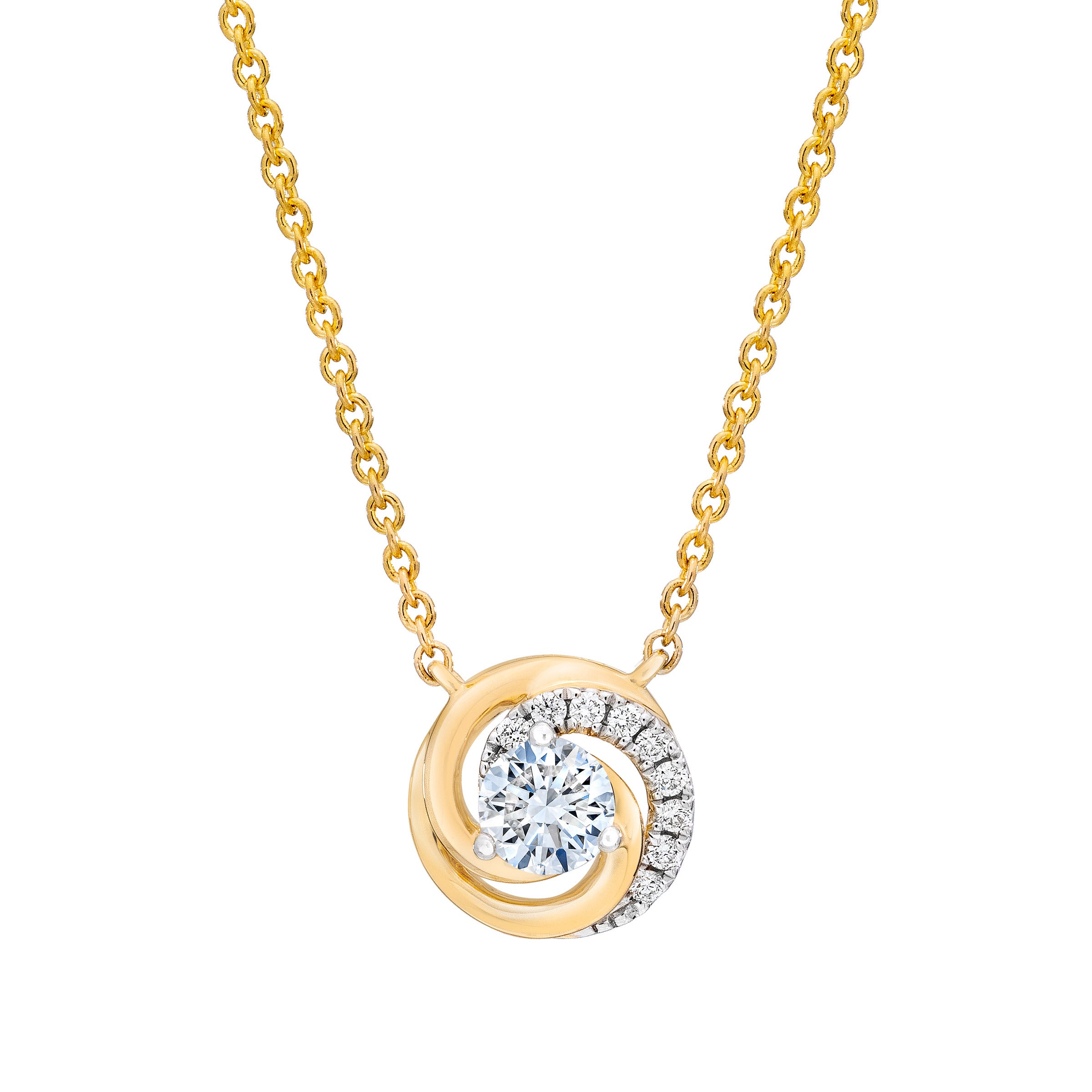14KT YELLOW GOLD VS2 I 0.28CTW ROUND DIAMOND PENDANT - Image 1