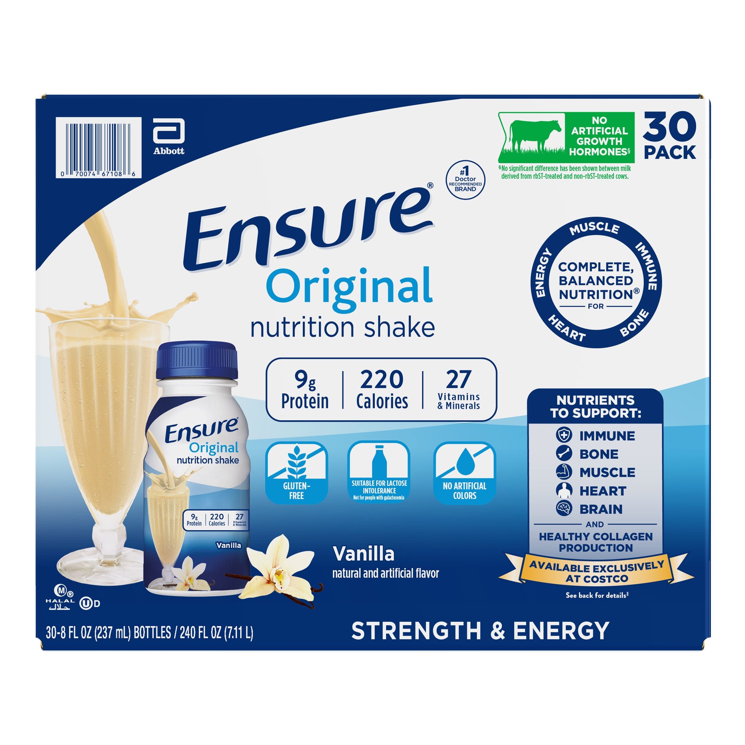 ENSURE NUTRITION SHAKE VANILLA 30PK / 8 FL OZ - Image 1