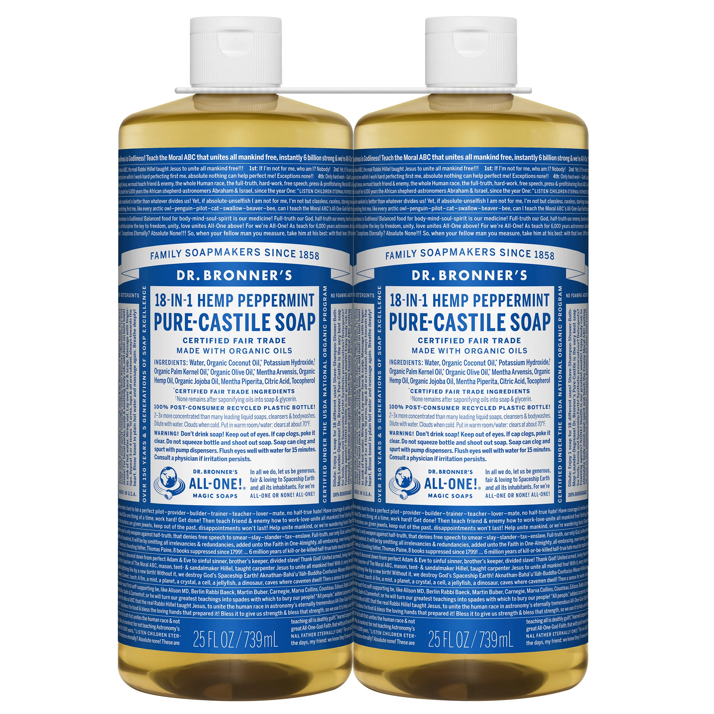 DR. BRONNER'S MAGIC SOAPS 18 IN 1 PEPPERMINT 2/25 OUNCE - Image 1