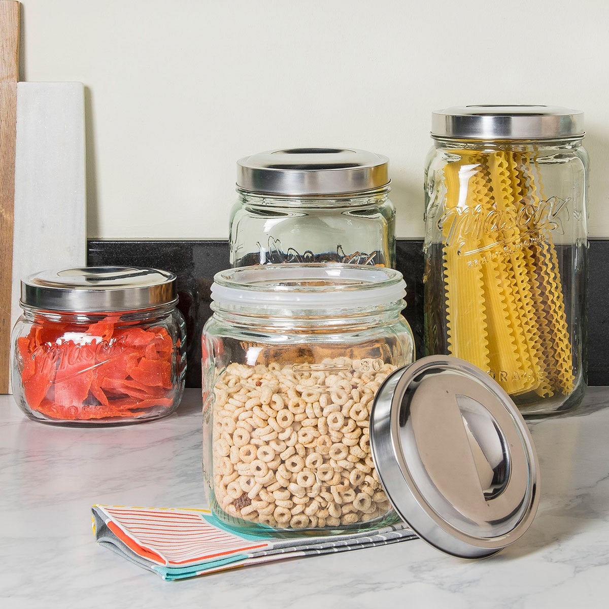 MASON 4-PIECE GLASS CANISTER SET
