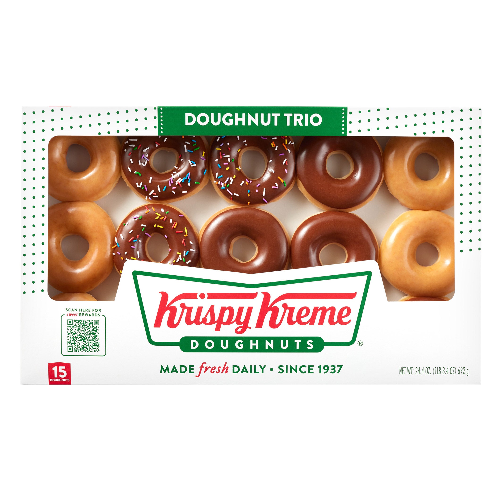 KRISPY KREME DOUGHNUT FRESH VARIETY PACK 15 CT - Image 1