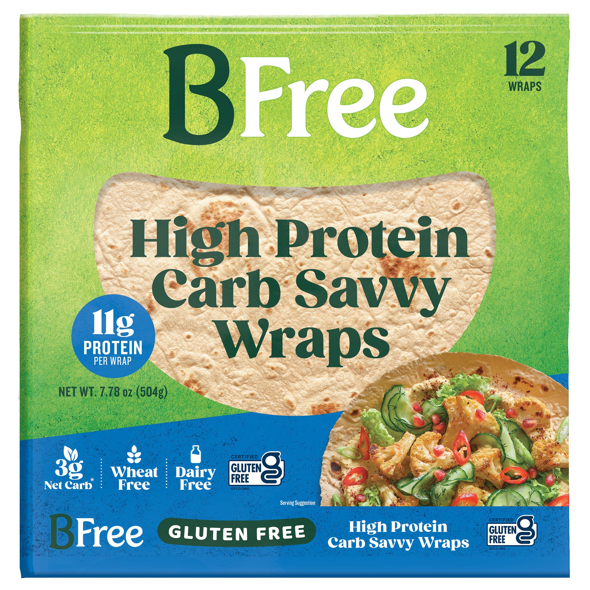 BFREE HIGH PROTEIN GF WRAP 12 CT - Image 1