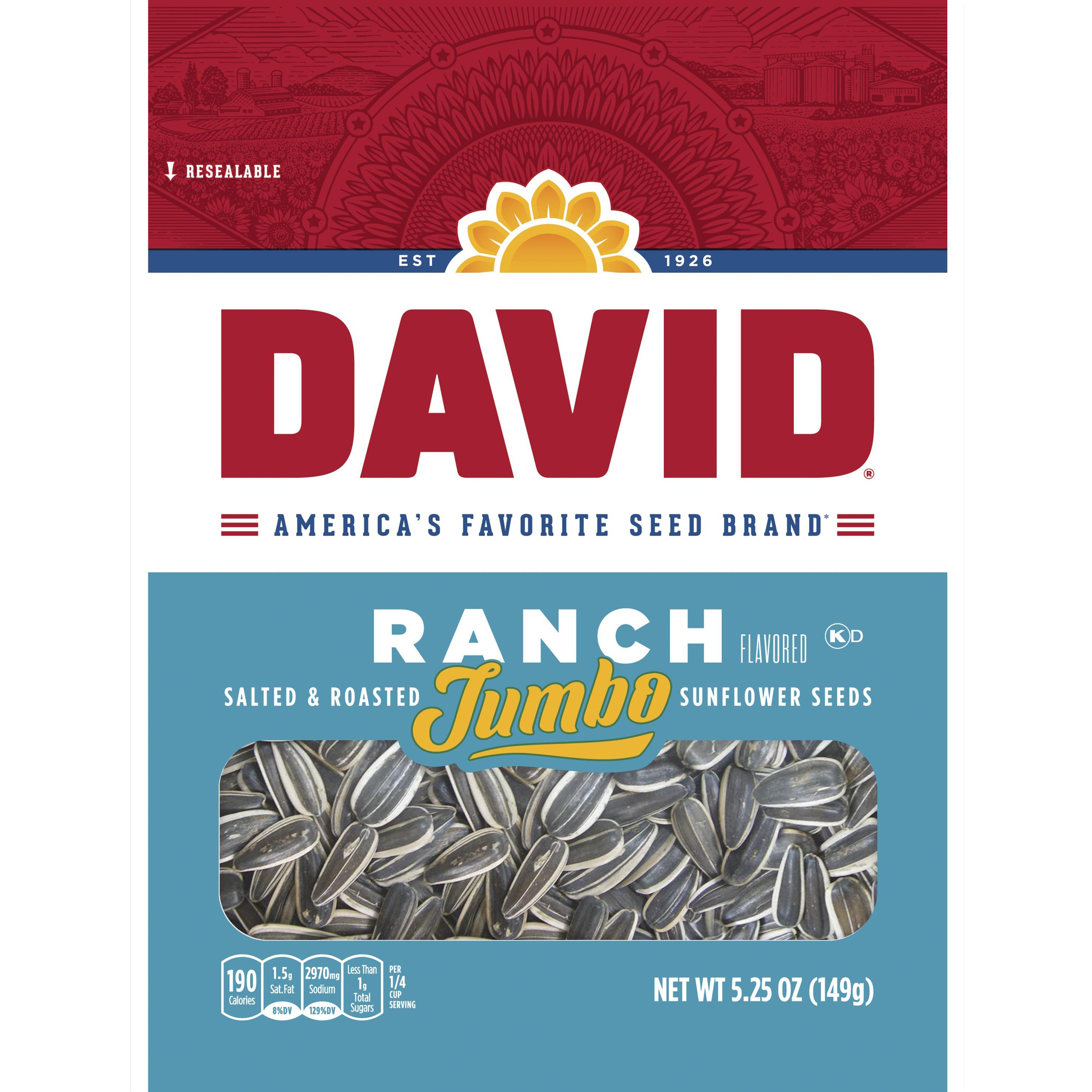 DAVID RANCH SUNFLOWER SEEDS 12 CT/5.25 OZ - Image 1