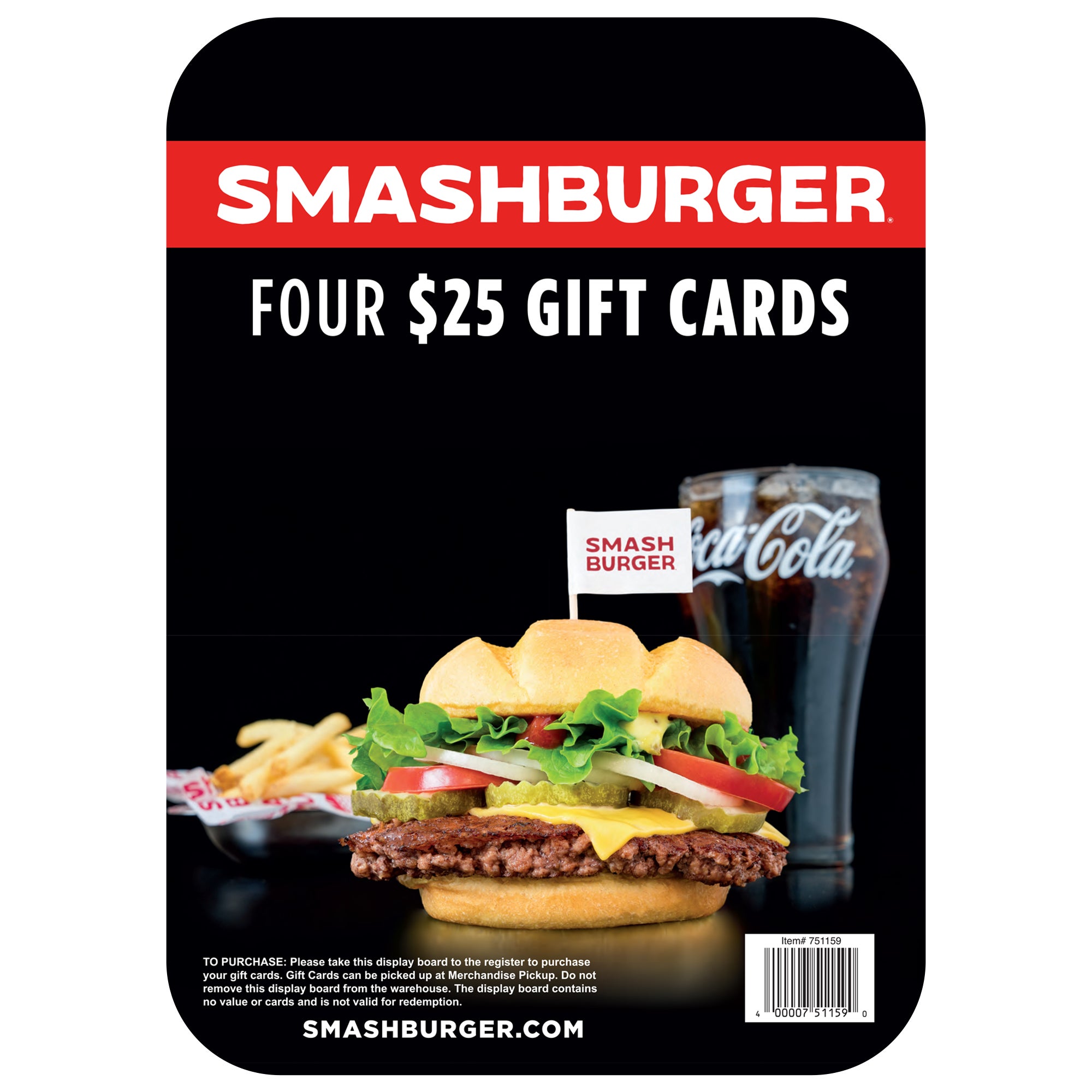 SMASHBURGER 4/$25 GIFT CARDS ITEM IS NON-REFUNDABLE - Image 1
