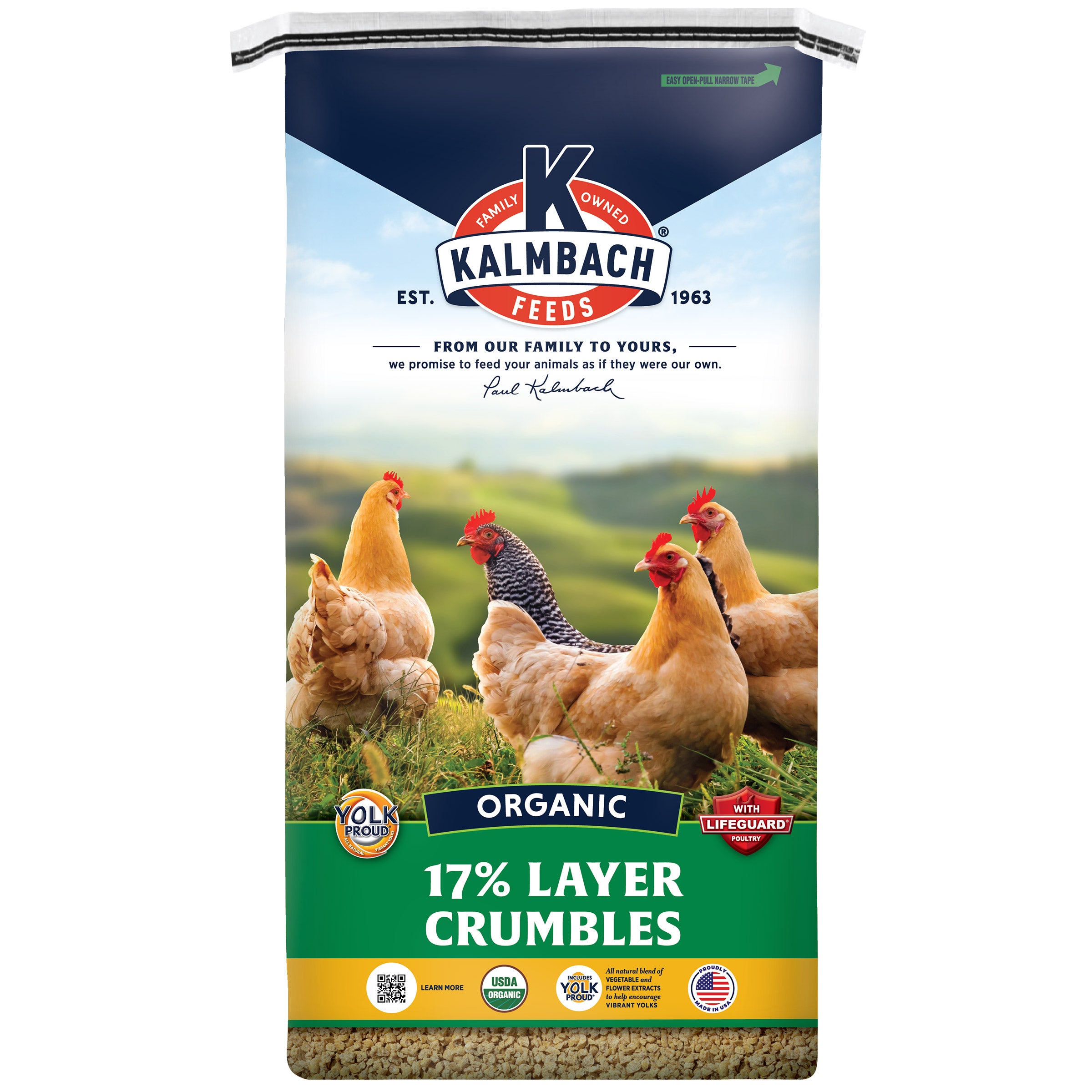 KALAMBACH ORGANIC 17% LAYER CRUMBLE 50 POUND BAG