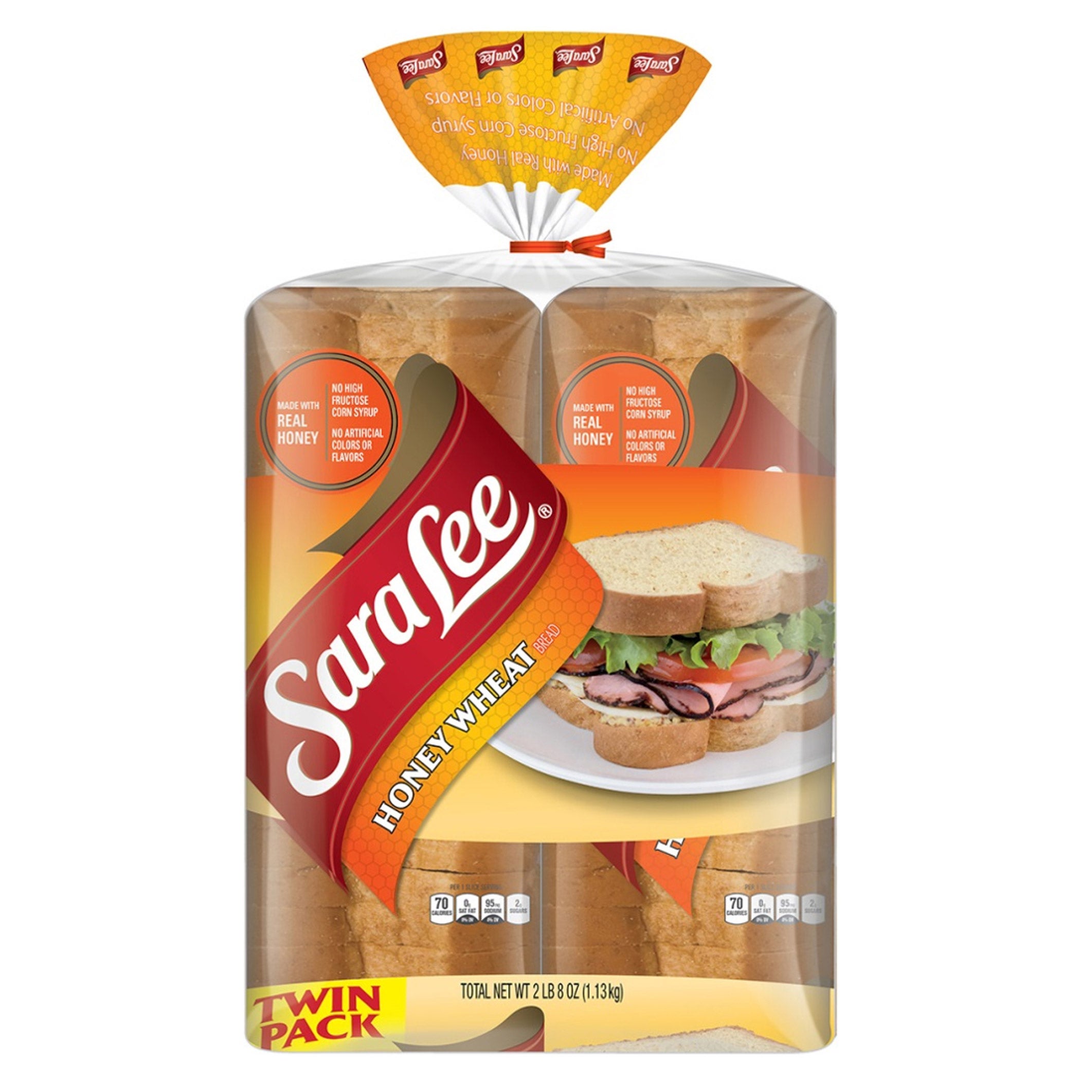SARA LEE HONEY WHEAT BREAD 2/20 OUNCE LOAVES
