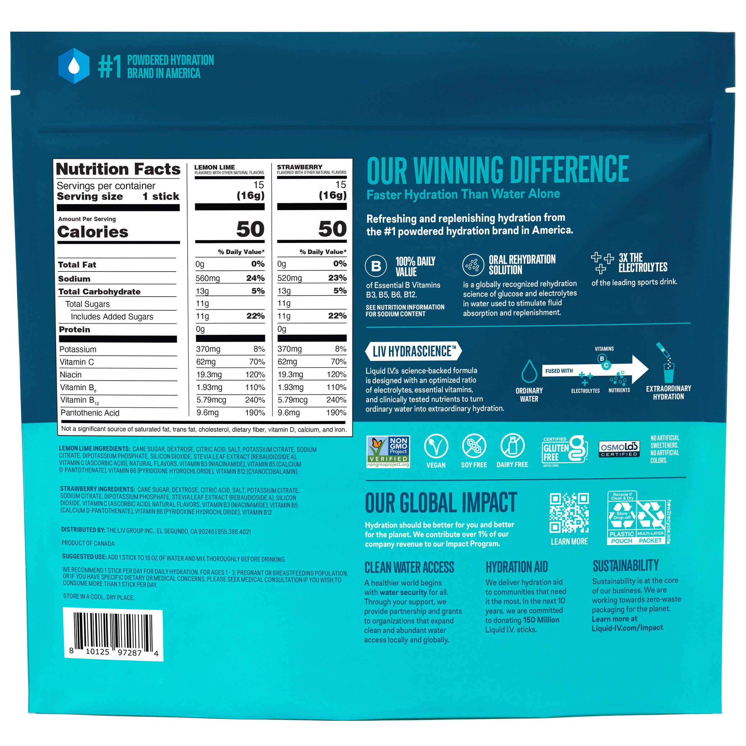 LIQUID I.V. HYDRATION MULTIPLIER VARIETY PACK, 30 COUNT