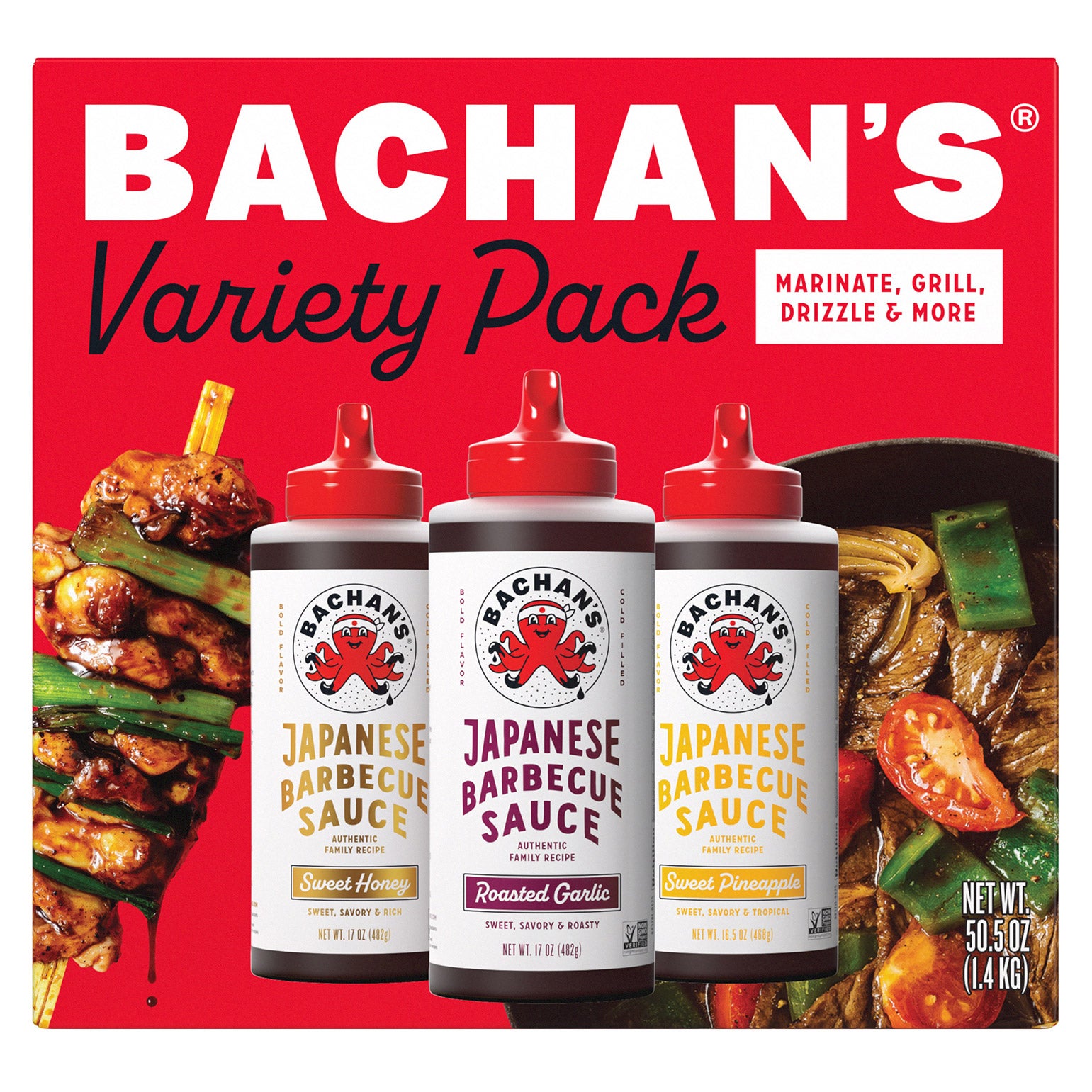 BACHAN'S JAPANESE BARBECUE SAUCE VARIETY PACK 50.5 OZ