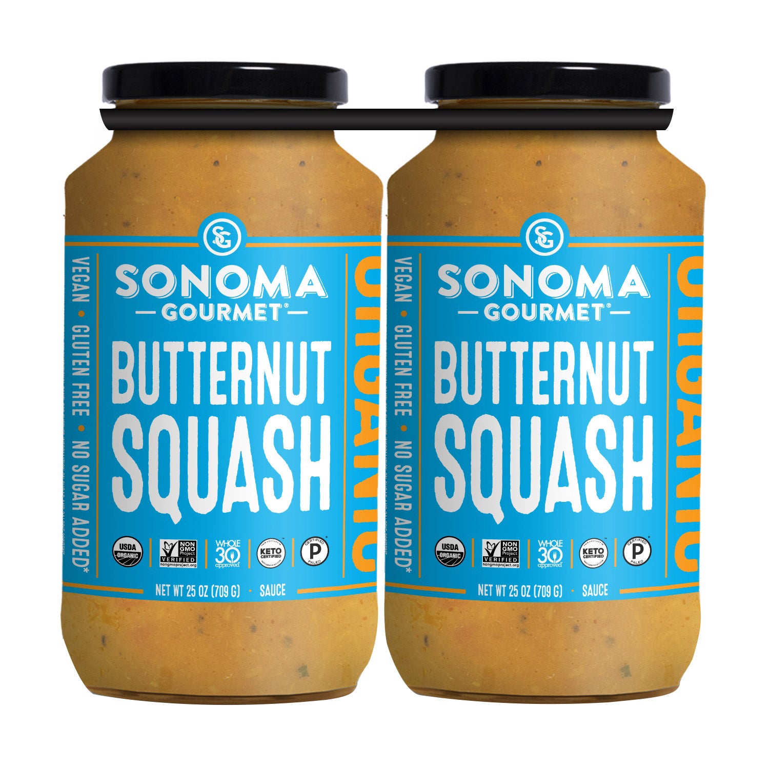 SONOMA GOURMET ORGANIC BUTTERNUT SQUASH PASTA SAUCE 2/25 OZ JARS