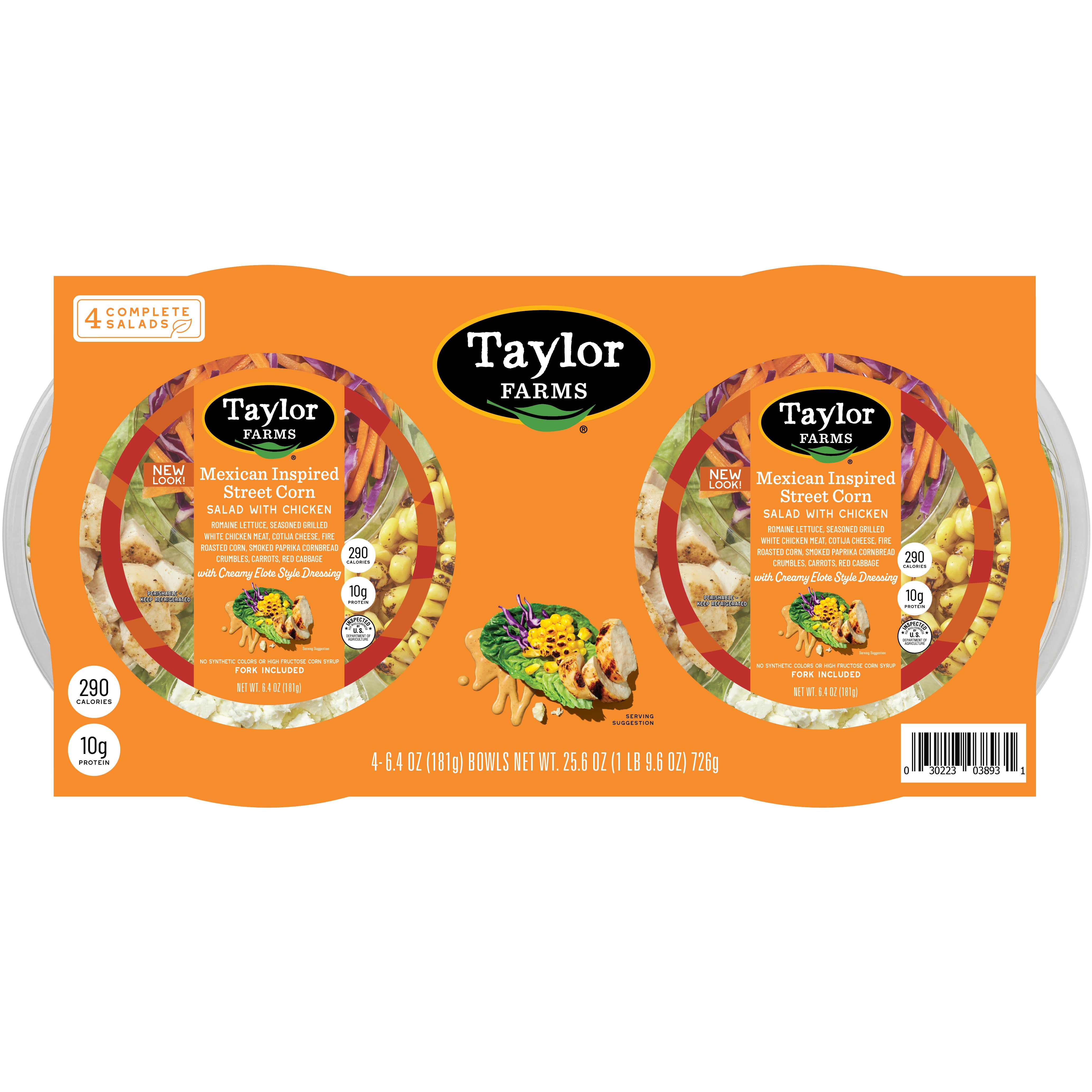 TAYLOR FARMS MEXICAN STREET CORN SALAD BOWLS 4 CT