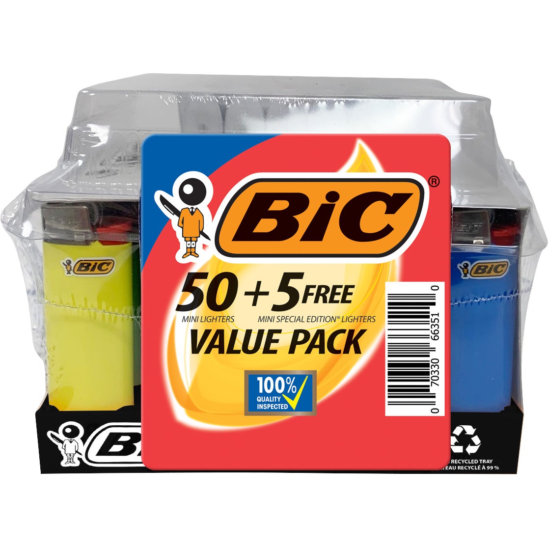 BIC LIGHTERS MINI 50 CT + 5 FREE