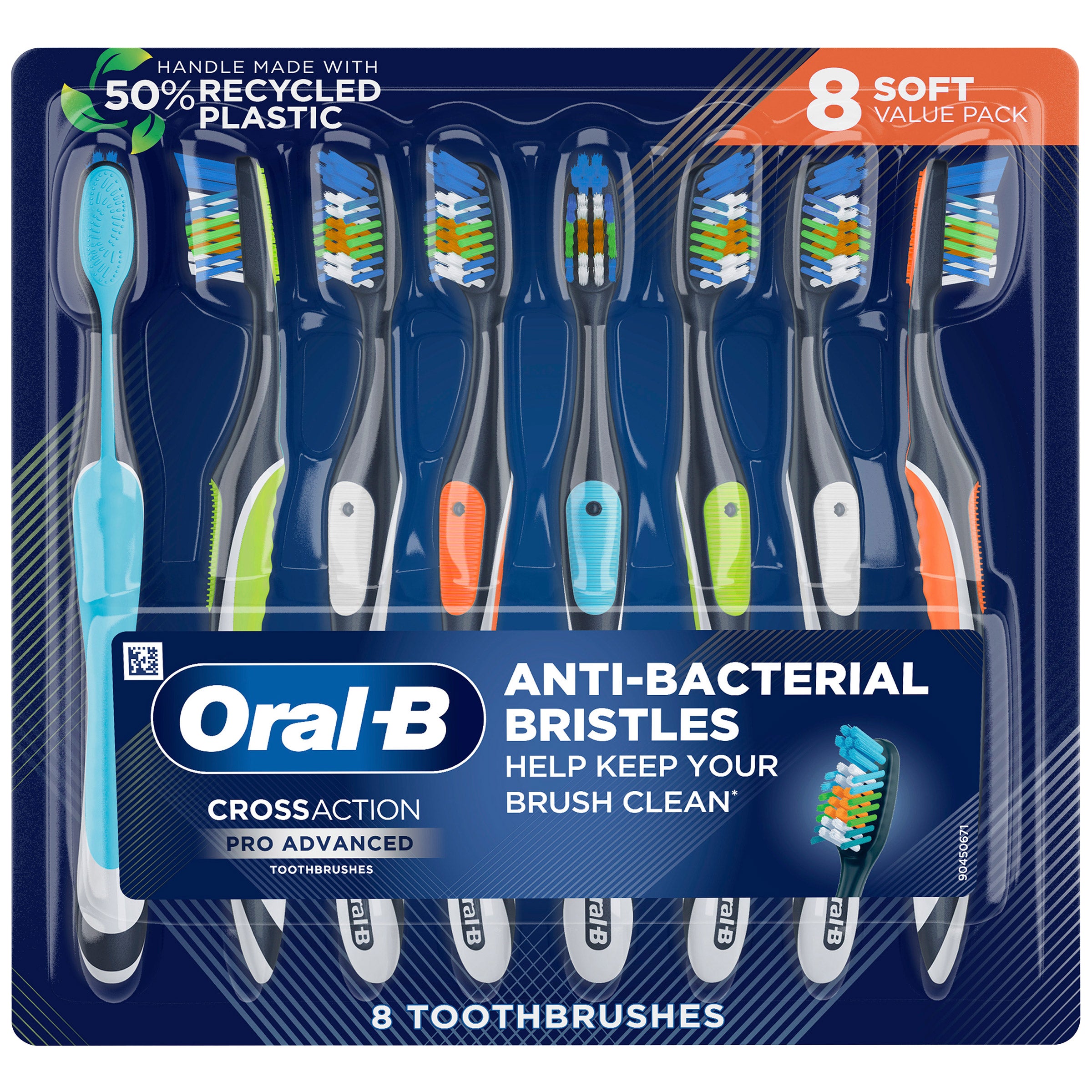 ORAL-B CROSS ACTION TOOTHBRUSH 8 COUNT