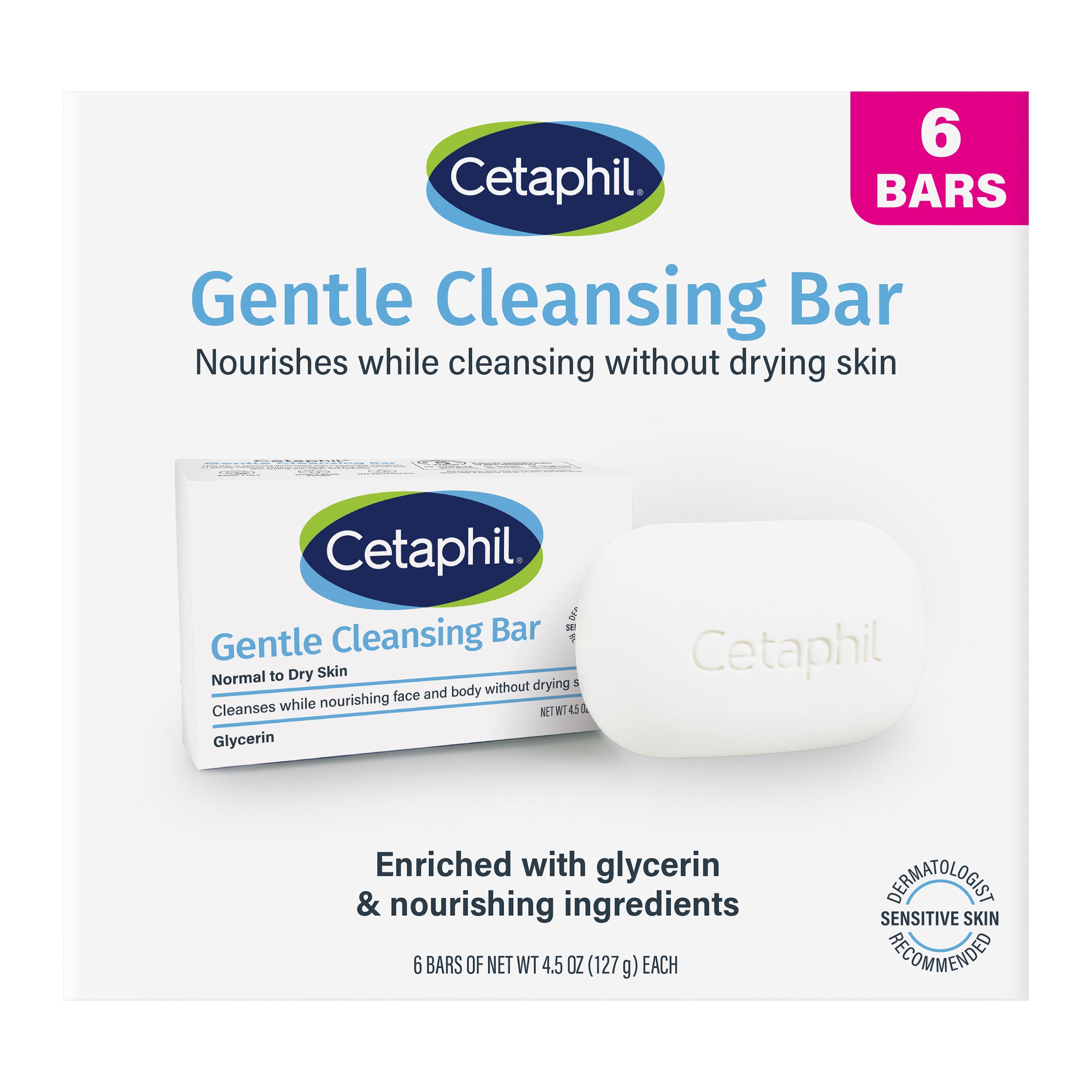 CETAPHIL GENTLE CLEANSING BAR 6 PK