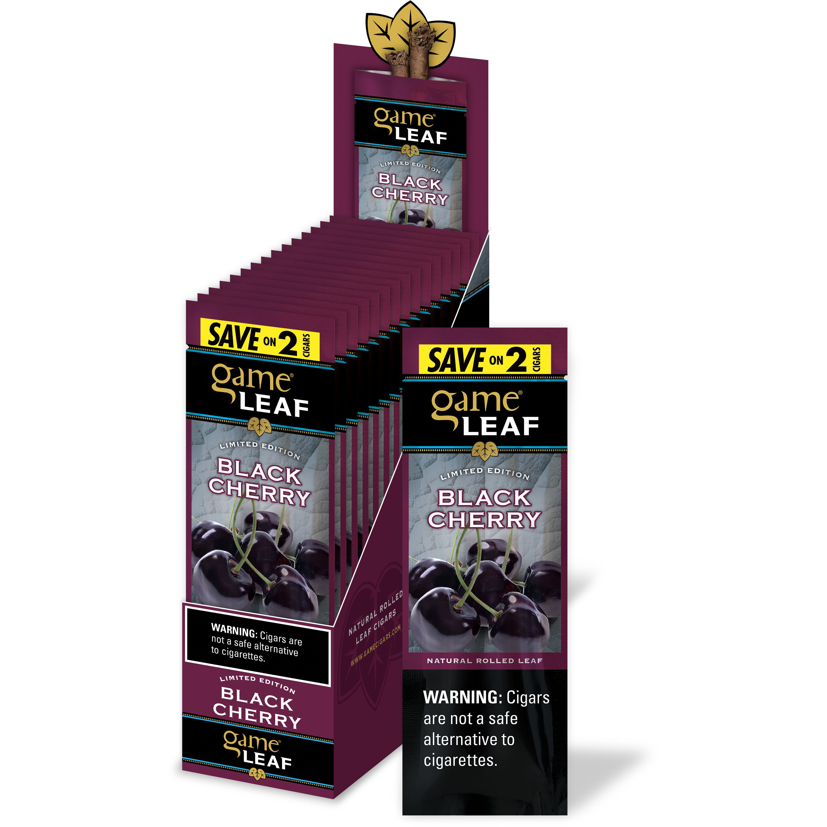 GAME LEAF FOIL FRESH BLACK CHERRY CIGAR SAVE-ON-5