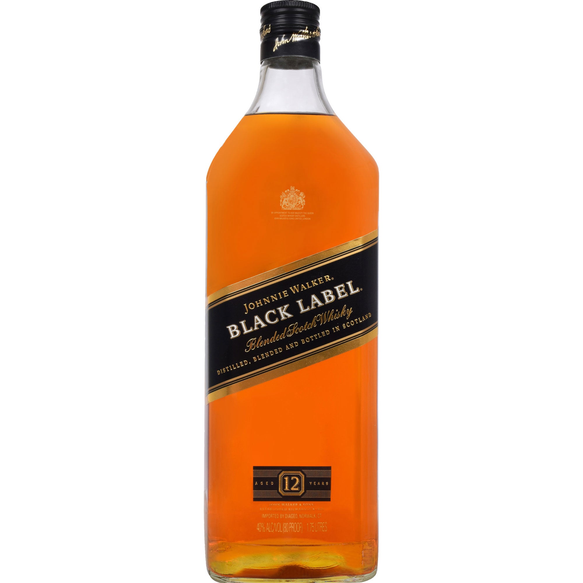 JOHNNIE WALKER 12YR BLACK LABEL SCOTCH SCOTLAND 1.75 L