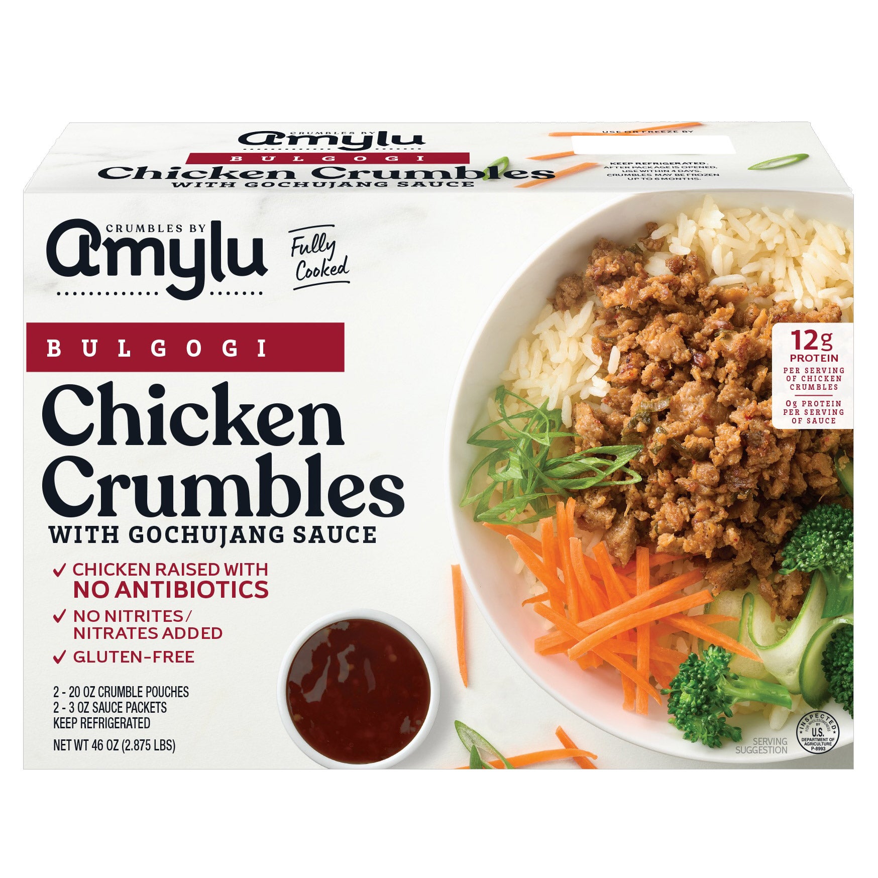 AMYLU BULGOGI ABF CHICKEN CRUMBLES 46 OZ - Image 1