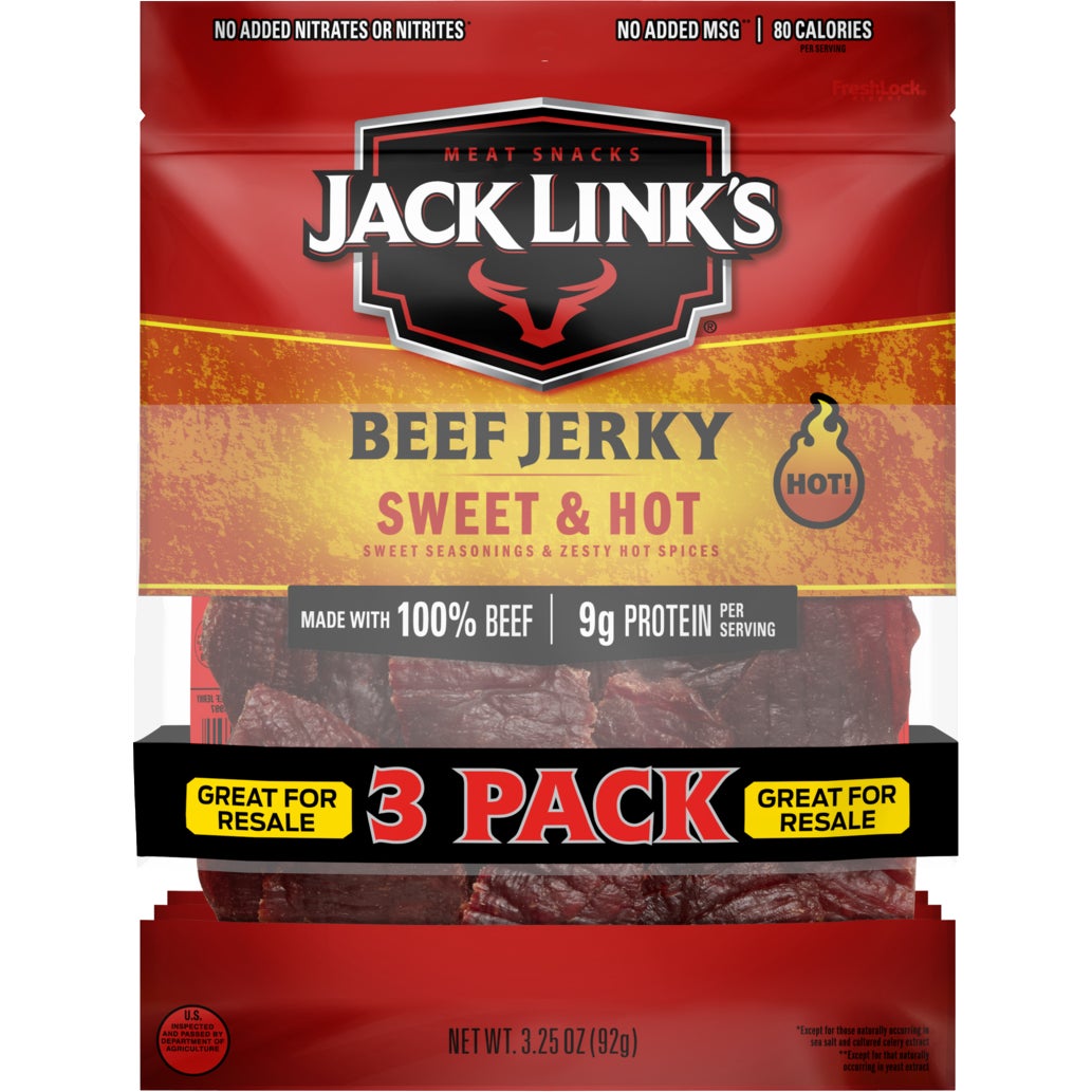 JACK LINK'S SWEET & HOT BEEF JERKY 3 CT/3.25OZ