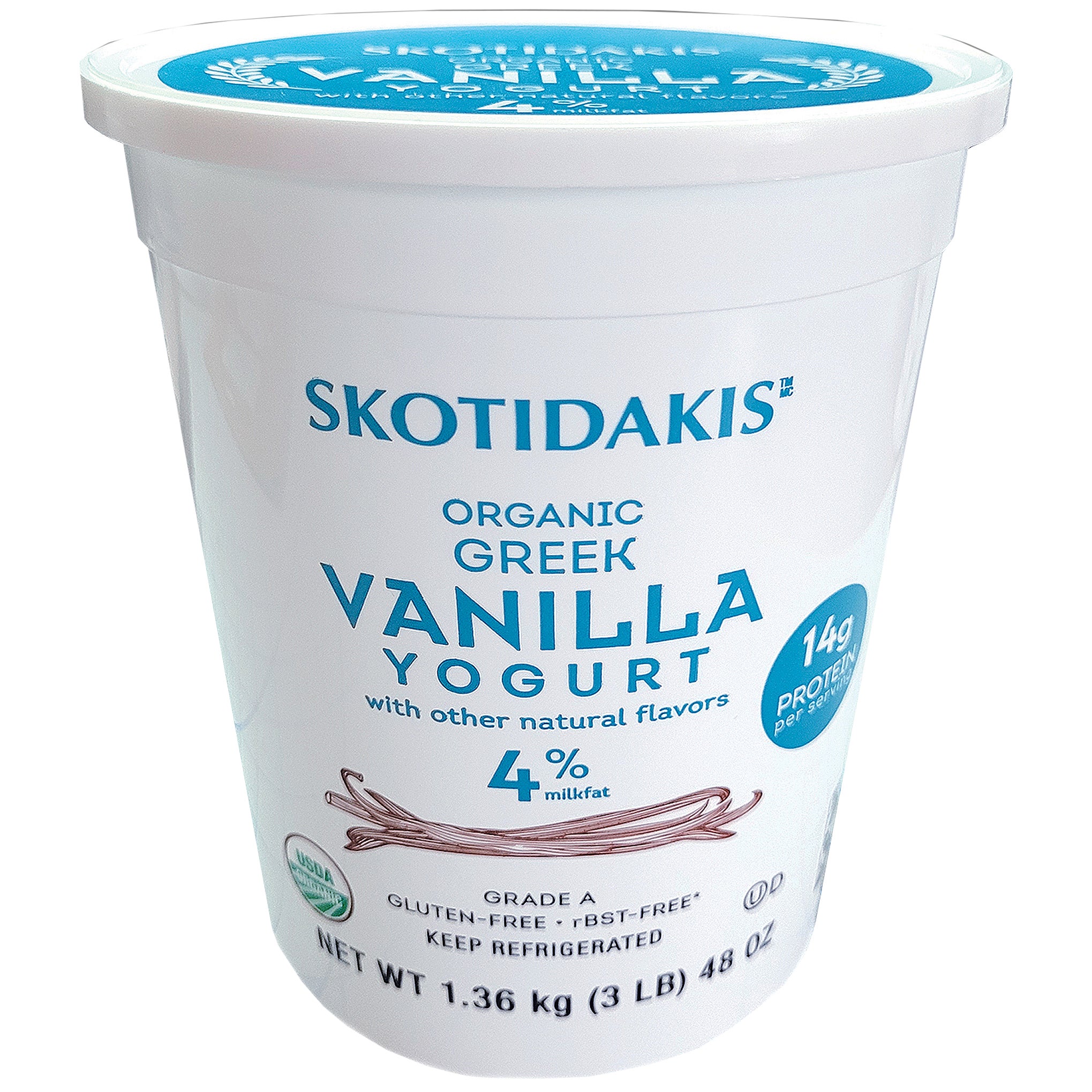 SKOTIDAKIS ORGANIC VANILLA GREEK YOGURT 48 OZ