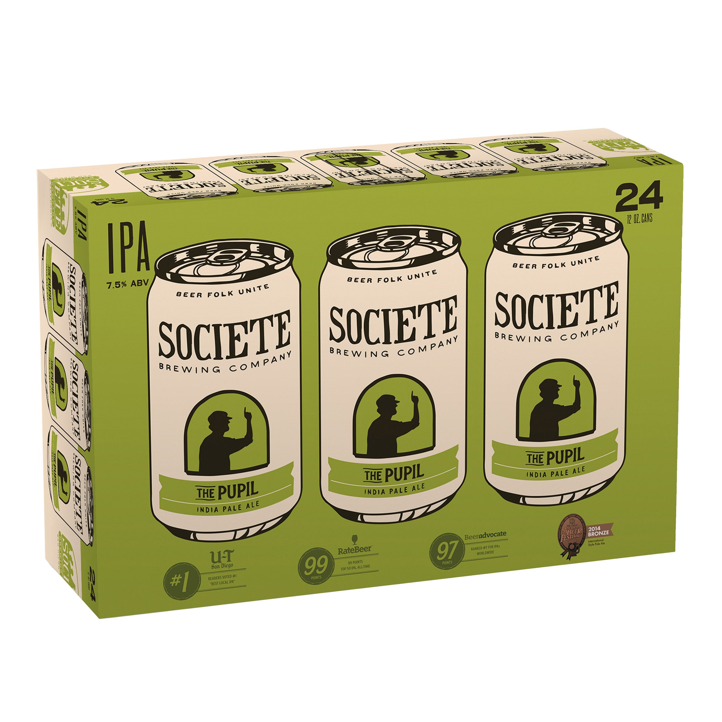 SOCIETE BREWING CO. THE PUPIL IPA SAN DIEGO 24/12OZ CANS