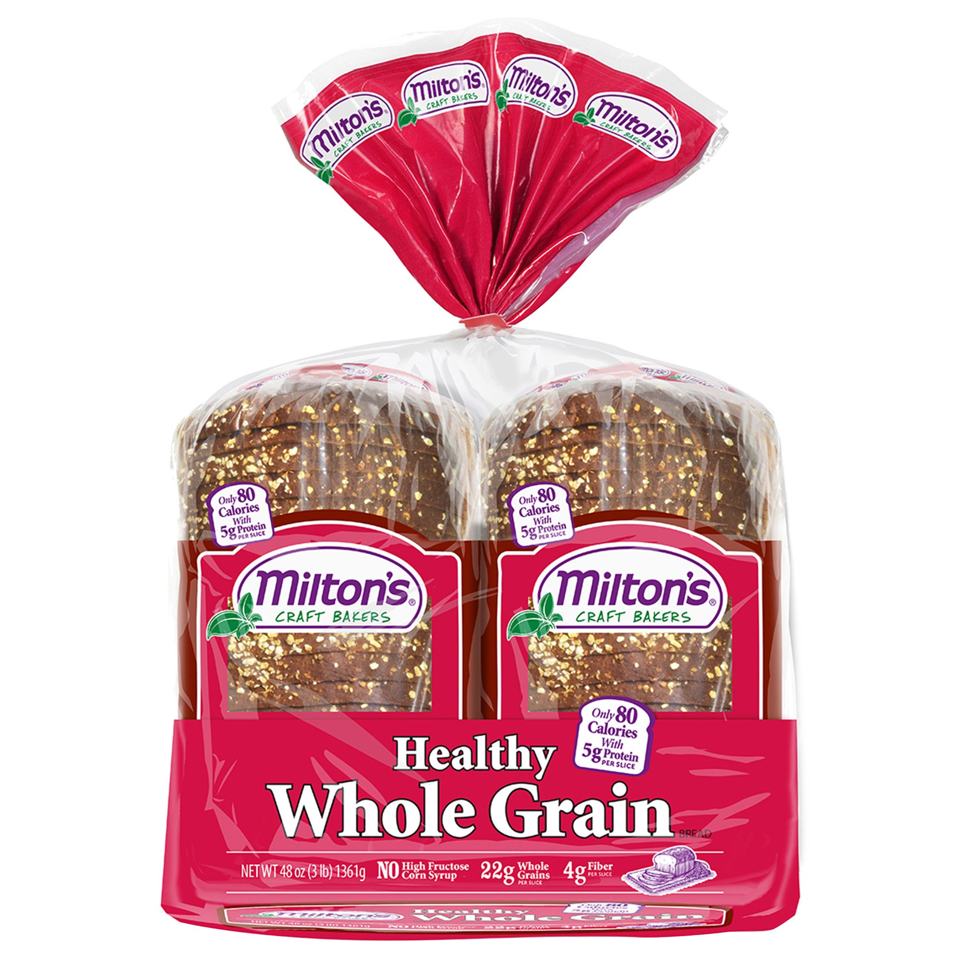 MILTON'S WHOLE GRAIN BREAD 2/24 OZ