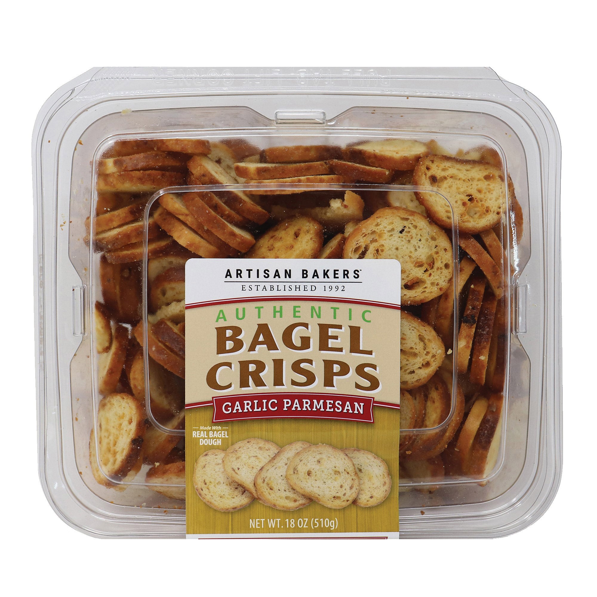 ARTISAN BAKERS GARLIC PARMESAN BAGEL CRISPS 18 OUNCES - Image 1