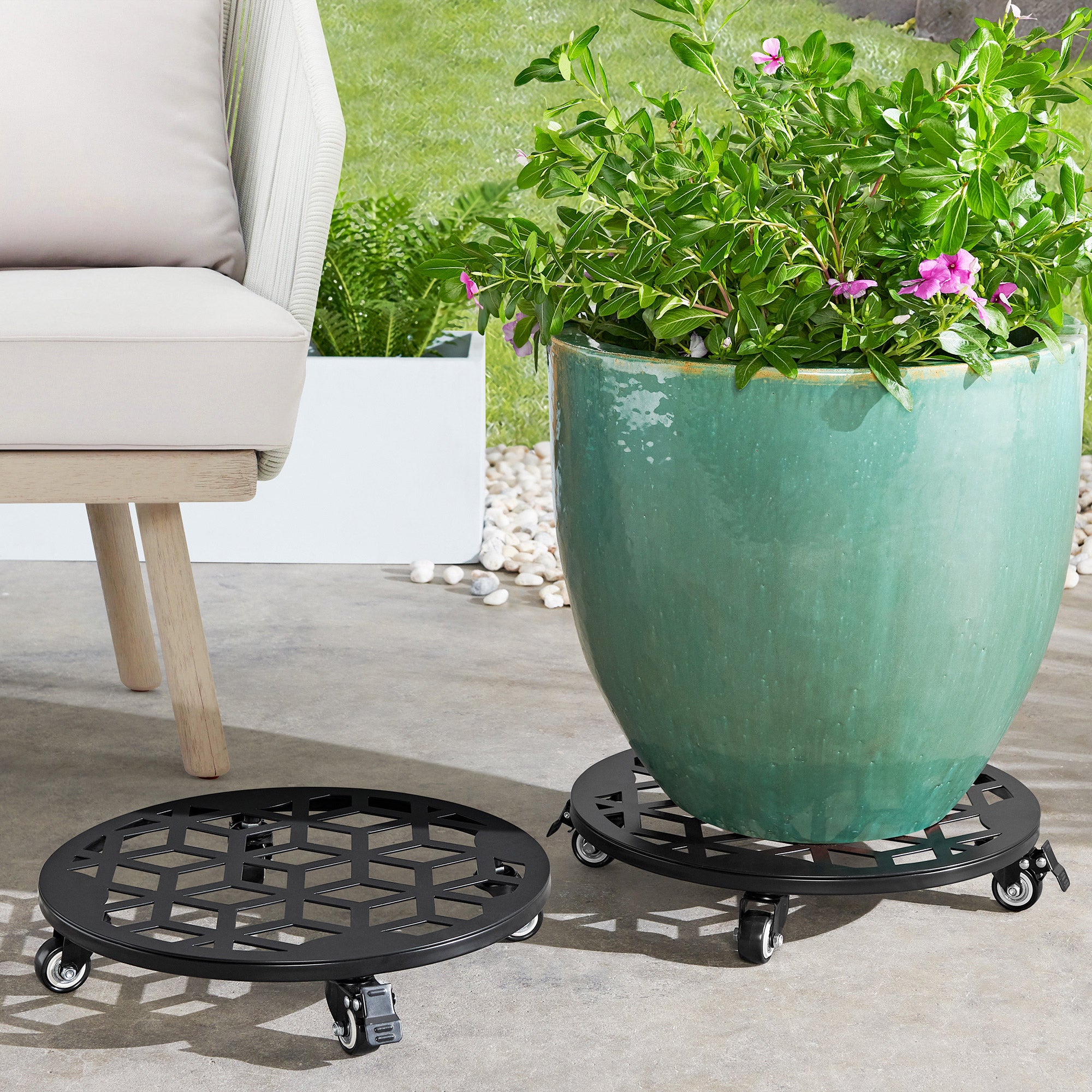STEEL PLANT CADDY SET OF TWO - Image 1