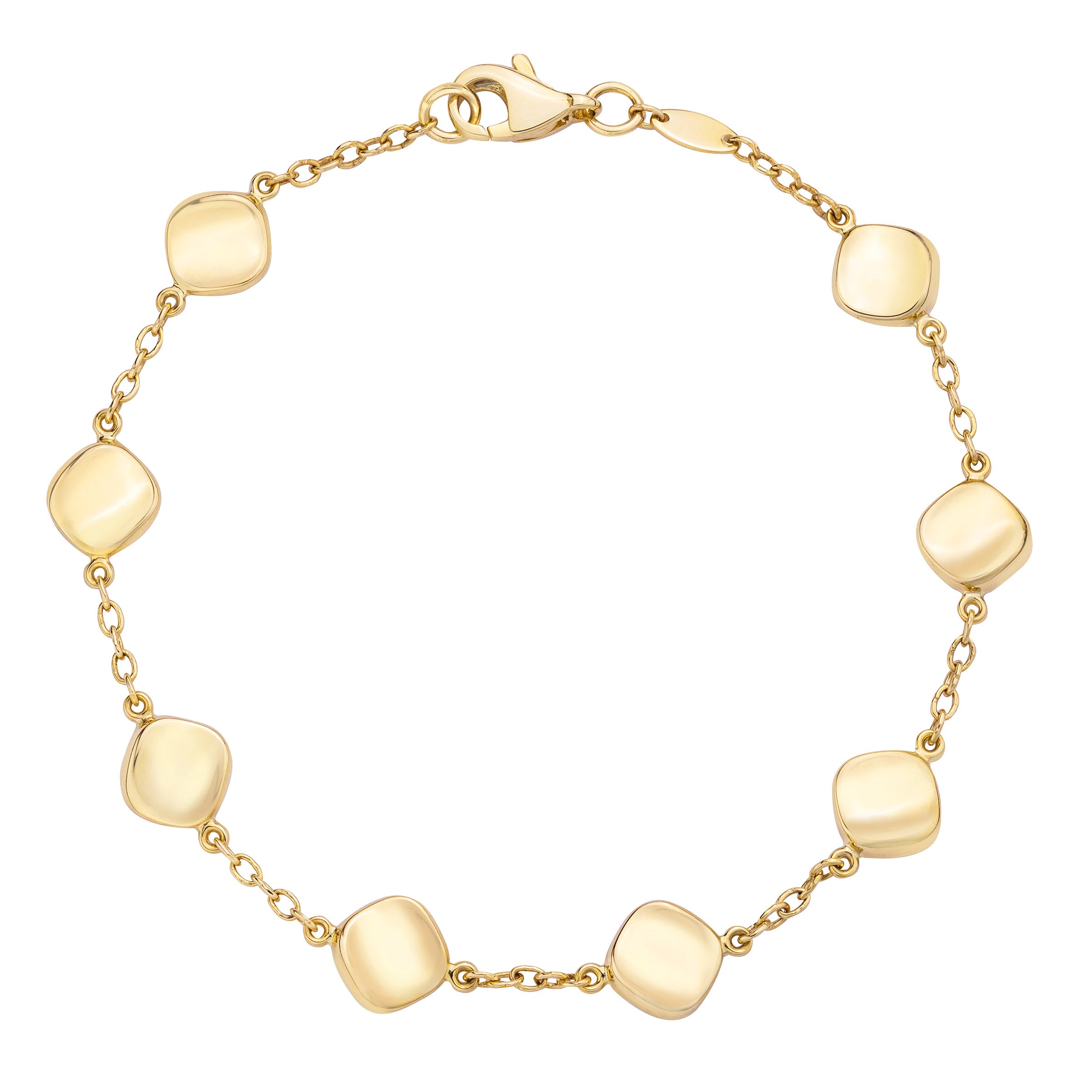 14KT YELLOW GOLD HIGH POLISH ROLO LINK BRACELET - Image 1