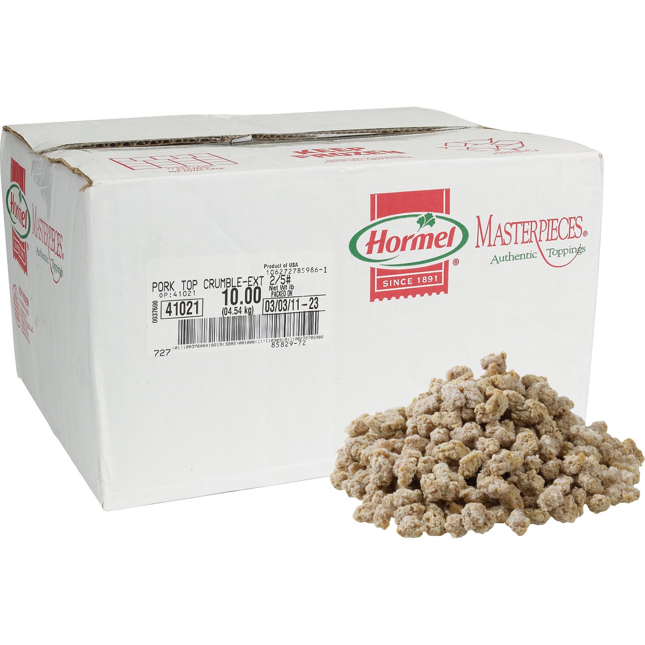 HORMEL PORK SAUSAGE TOPPING 10 LB #41021 - Image 1