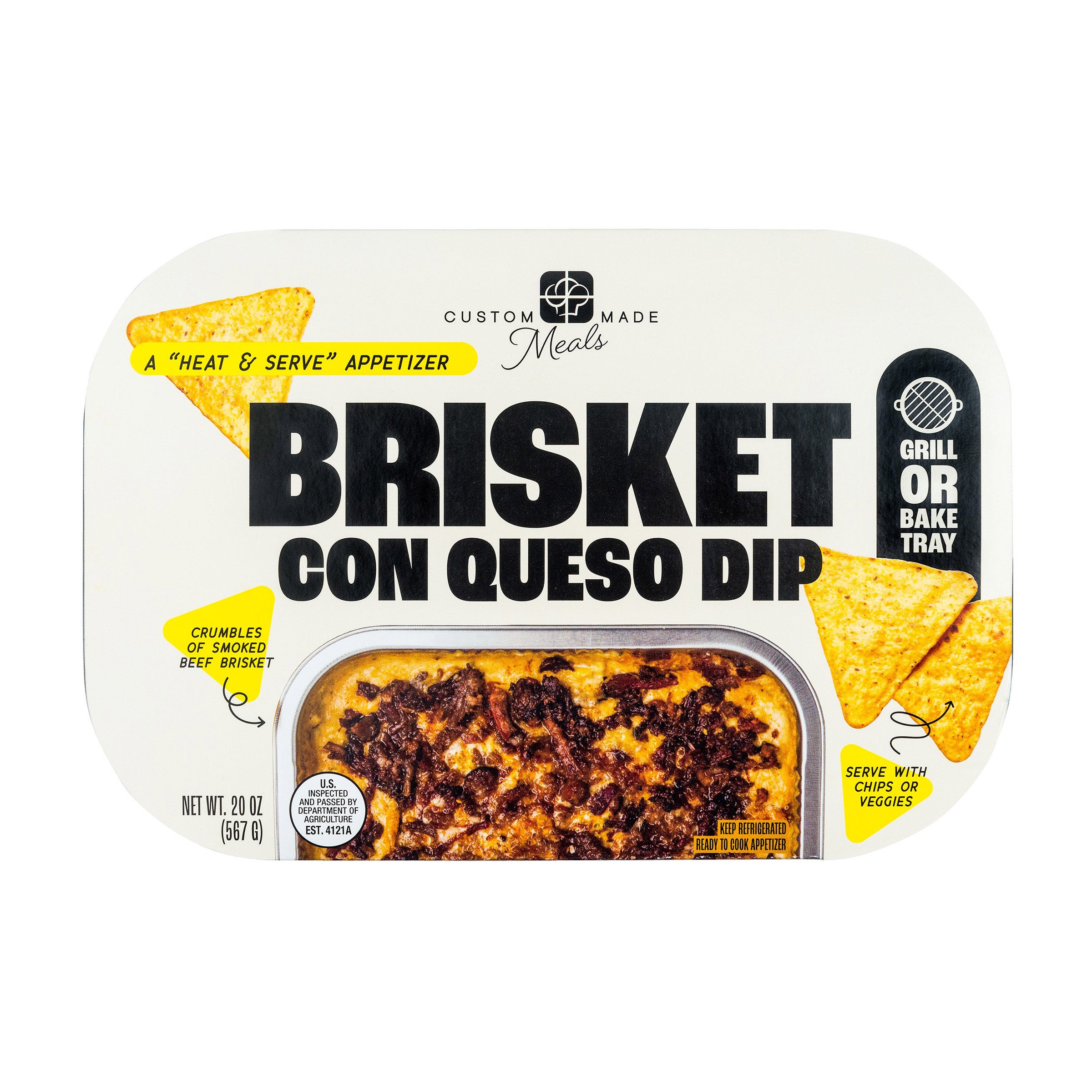CUSTOM MADE MEALS BRISKET CON QUESO DIP 20 OUNCES
