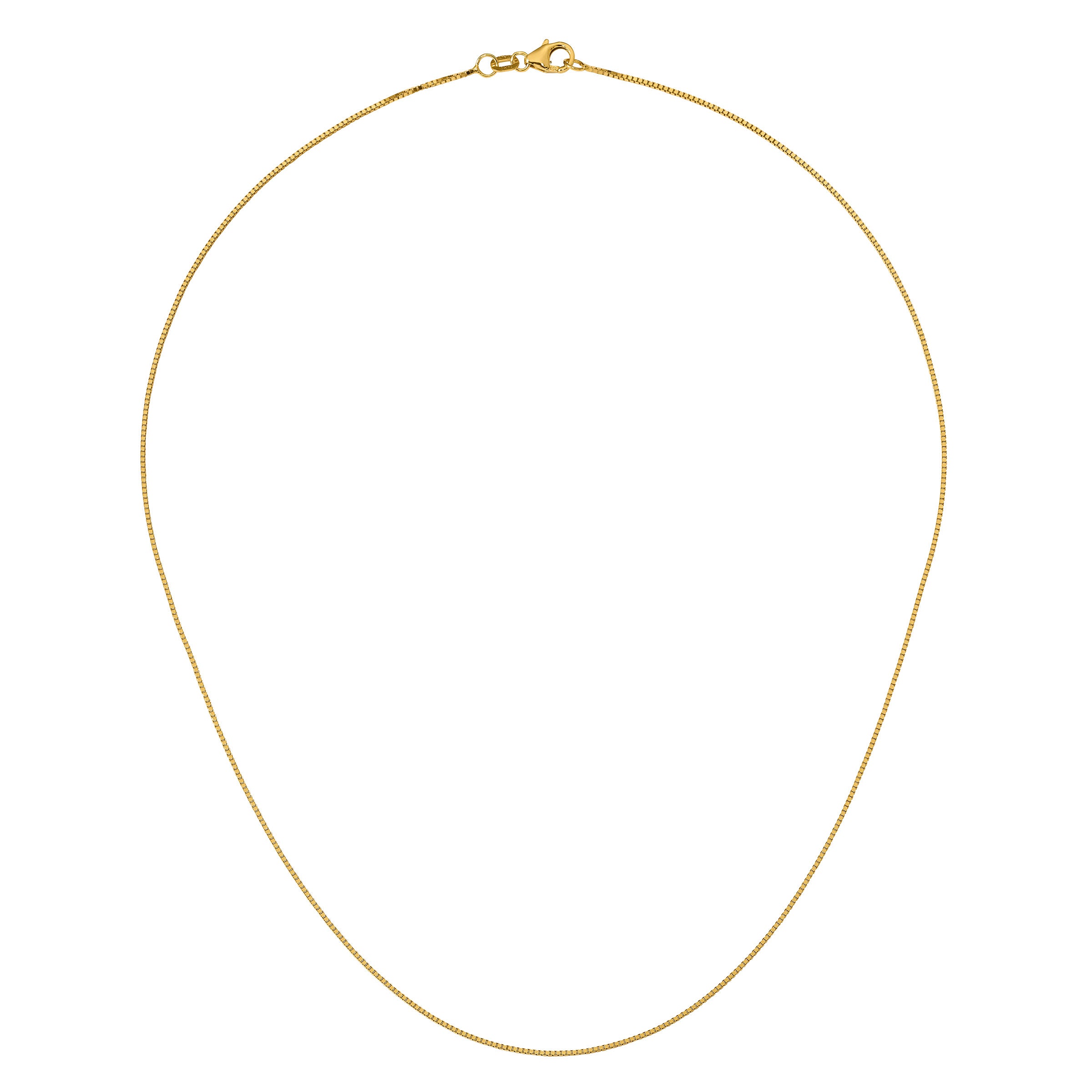 14KT YELLOW GOLD DIAMOND CUT 18¨ ROUND BOX CHAIN - Image 1