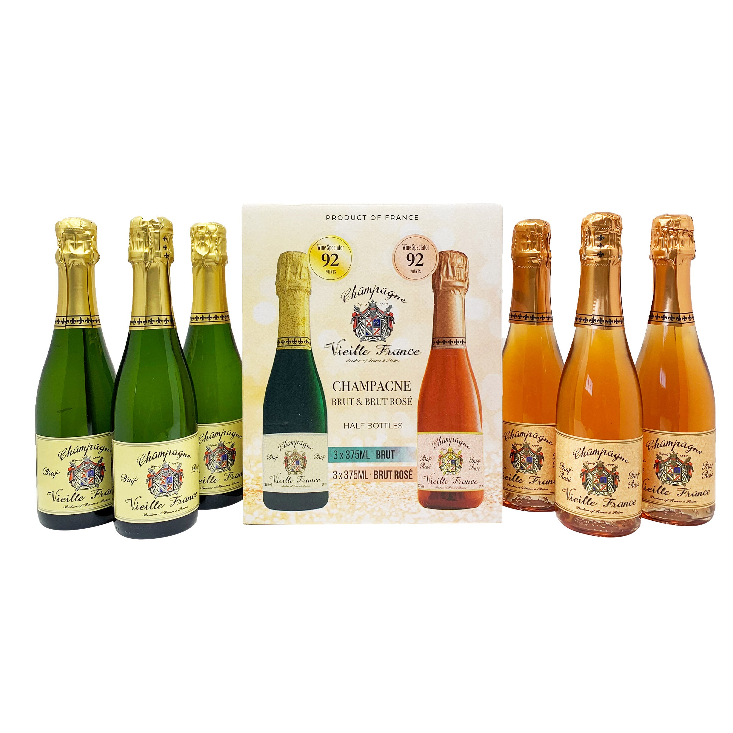 VIEILLE FRANCE BRUT & ROSE VTY PACK CHAMPAGNE 6/375ML