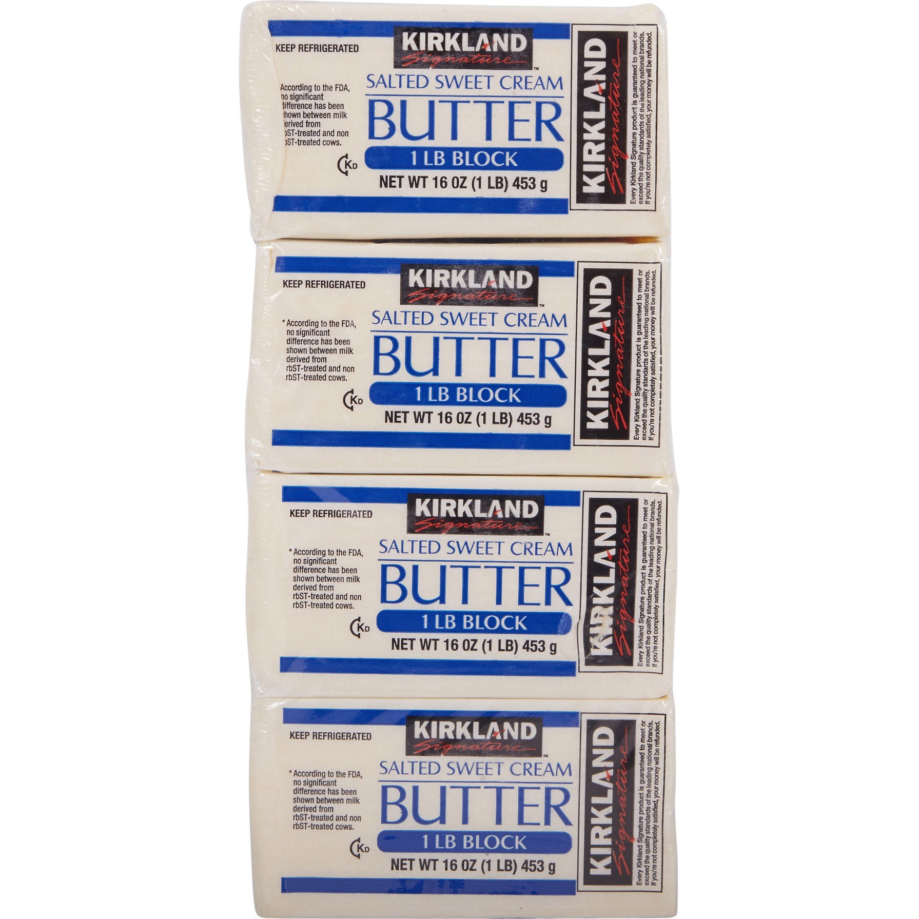 KIRKLAND SIGNATURE SALTED BUTTER SOLIDS 4/1 LB (4 LBS) - Image 1