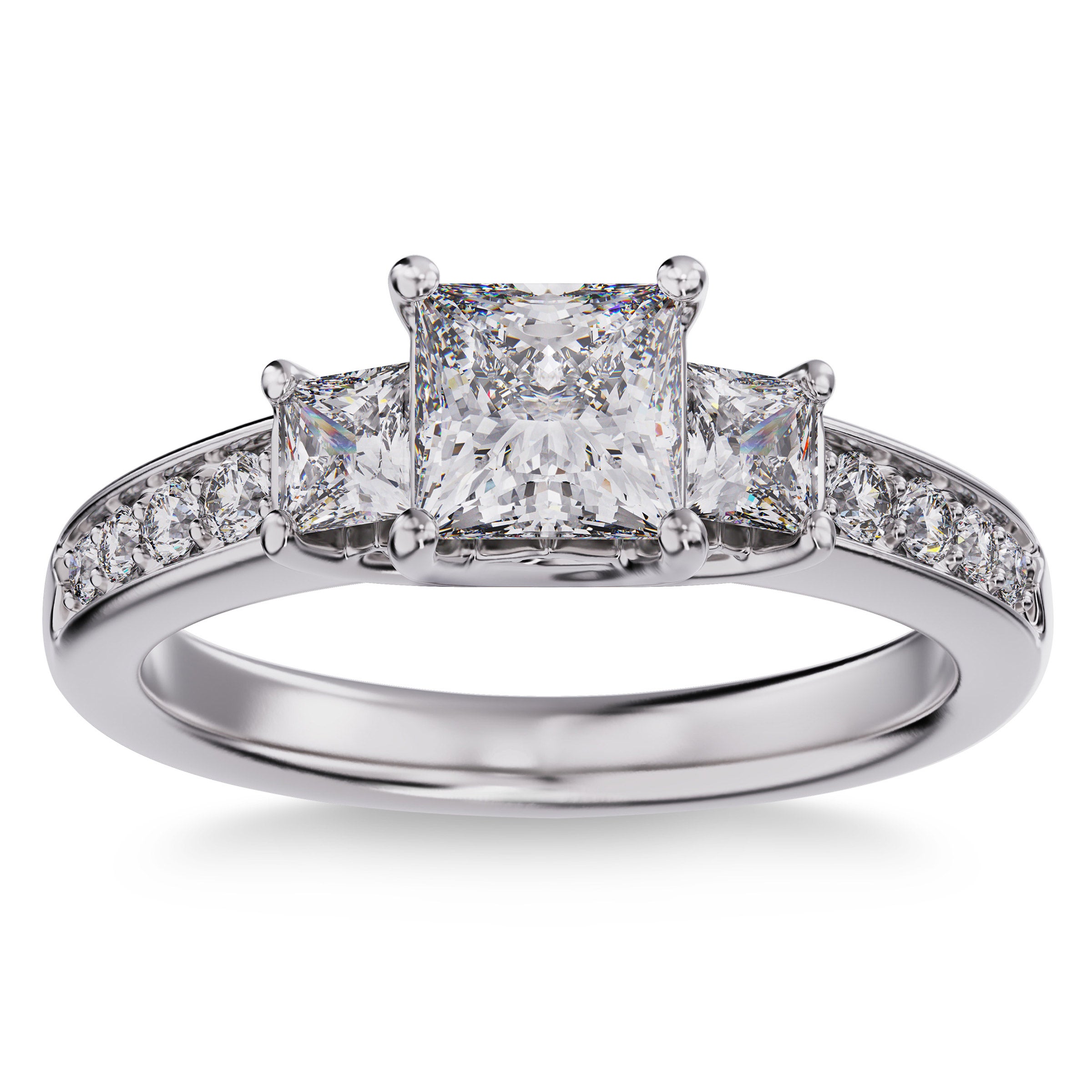 PLATINUM VS2 I 1.71CTW PRINCESS CUT DIAMOND RING 1.00 CTR SIZE 7