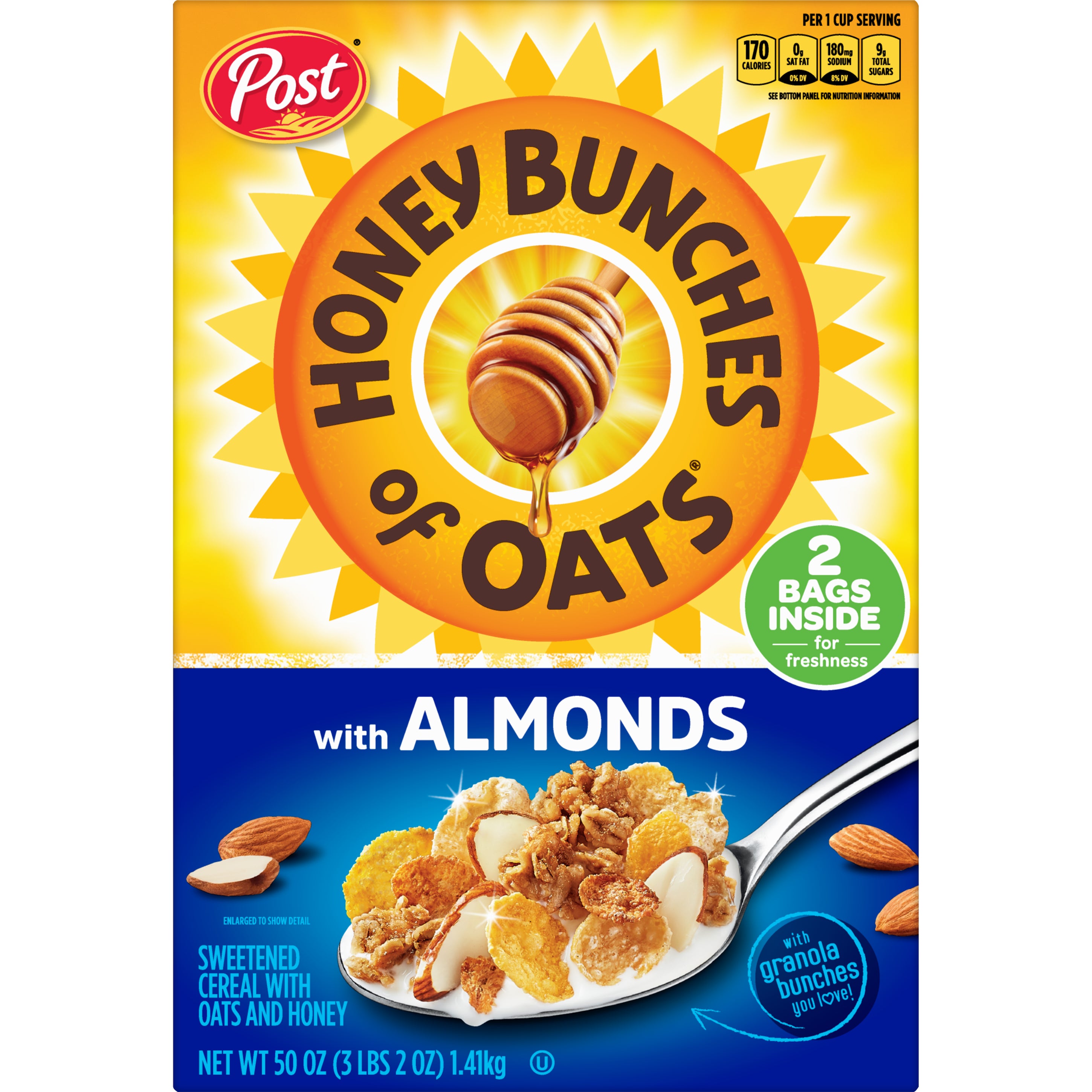 POST BRANDS HONEY BUNCHES OF OATS 2/25 OUNCE BAGS - Image 1
