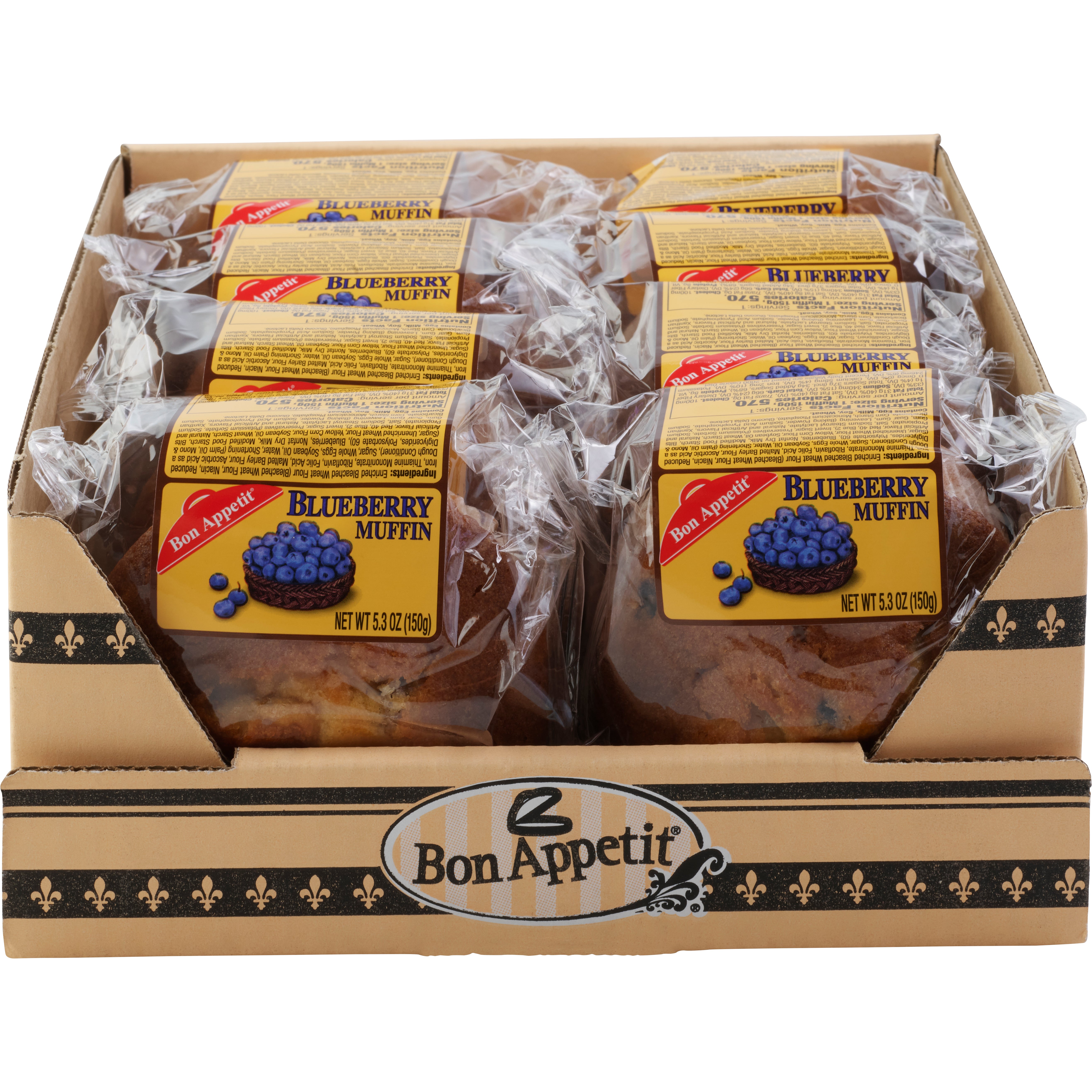 BON APPETIT BLUEBERRY MUFFINS 8 CT