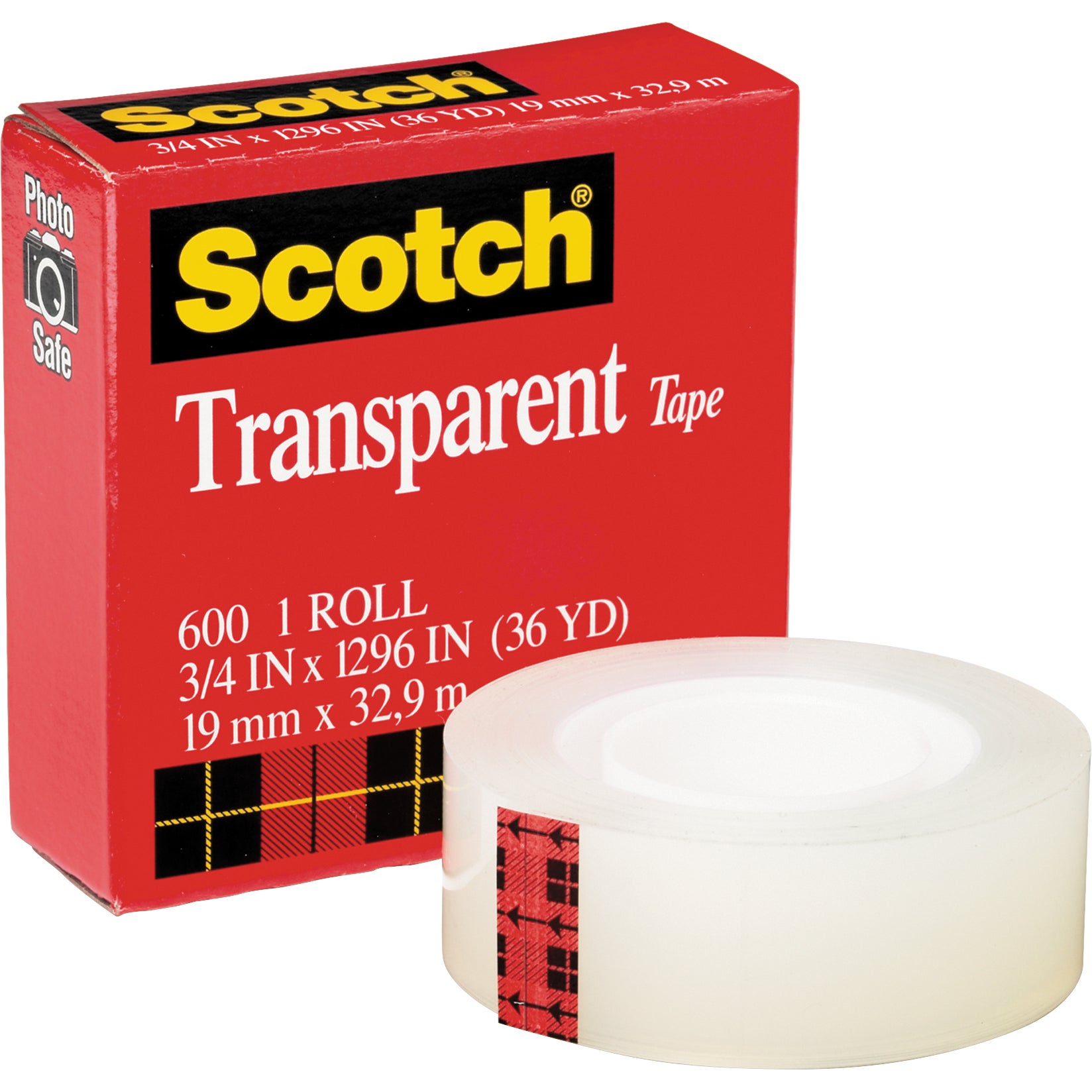 3M TRANSPARENT TAPE 3/4¨X36YD #600 - Image 1