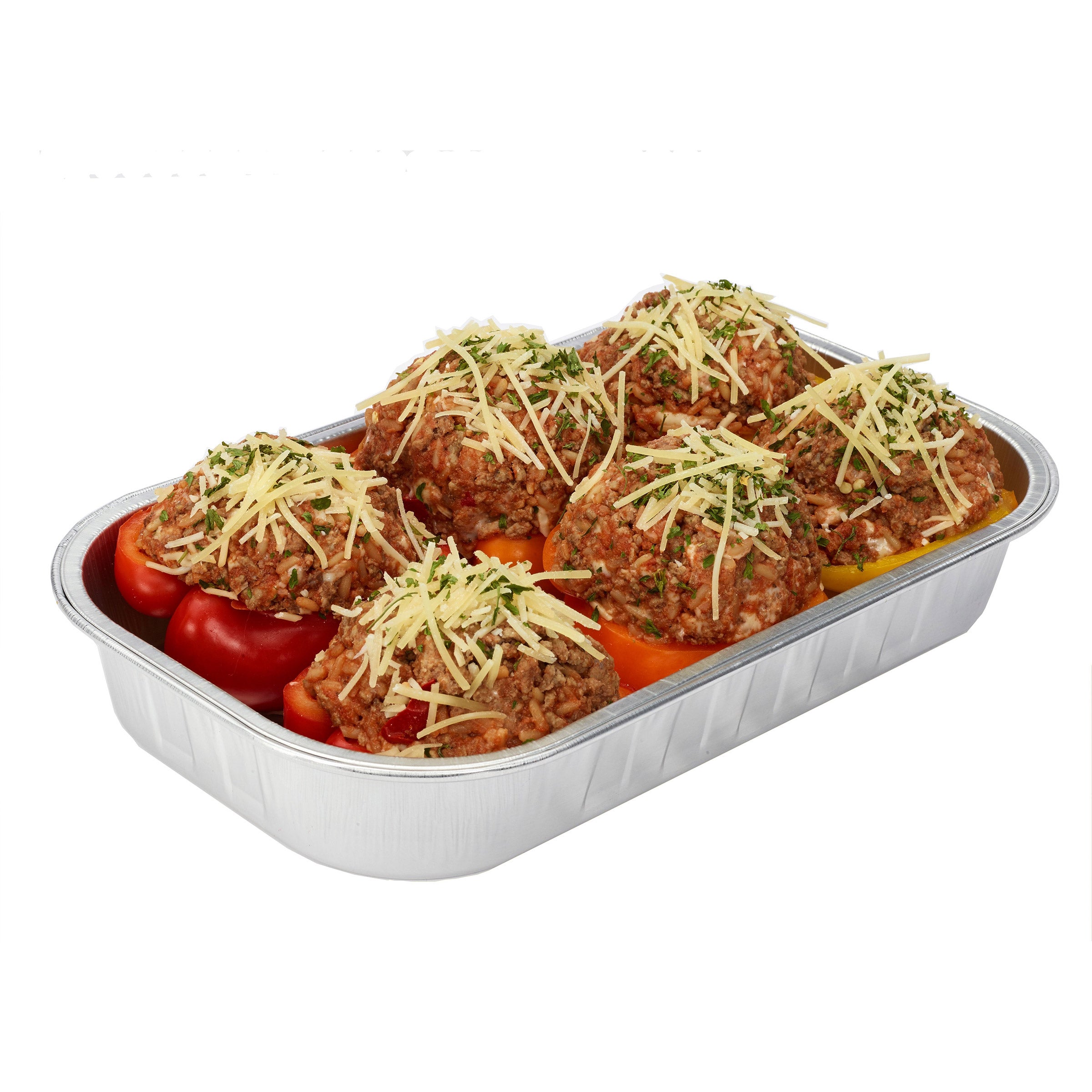 STUFFED BELL PEPPERS W/ GROUND BEEF & RICE PER LB