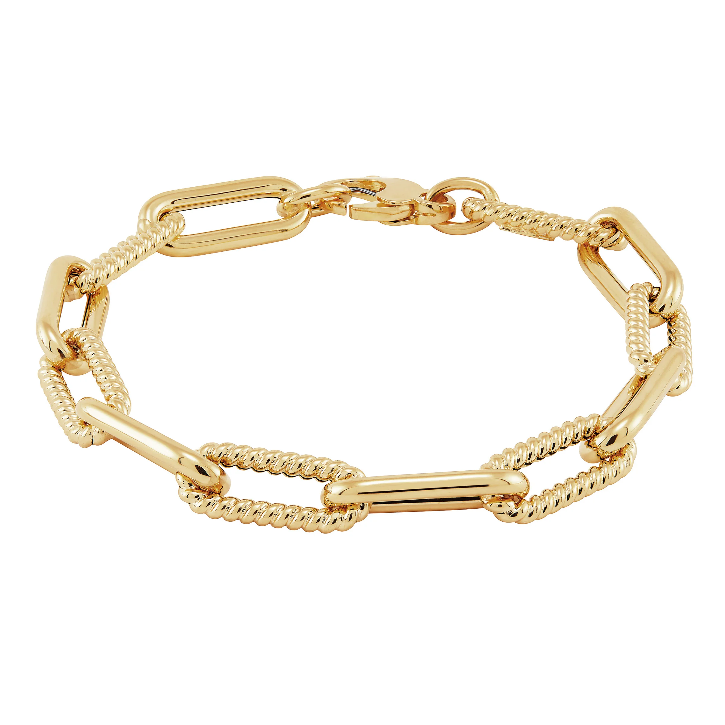 18KT YELLOW GOLD 8¨ PAPERCLIP BRACELET MADE IN ITALY - Image 1