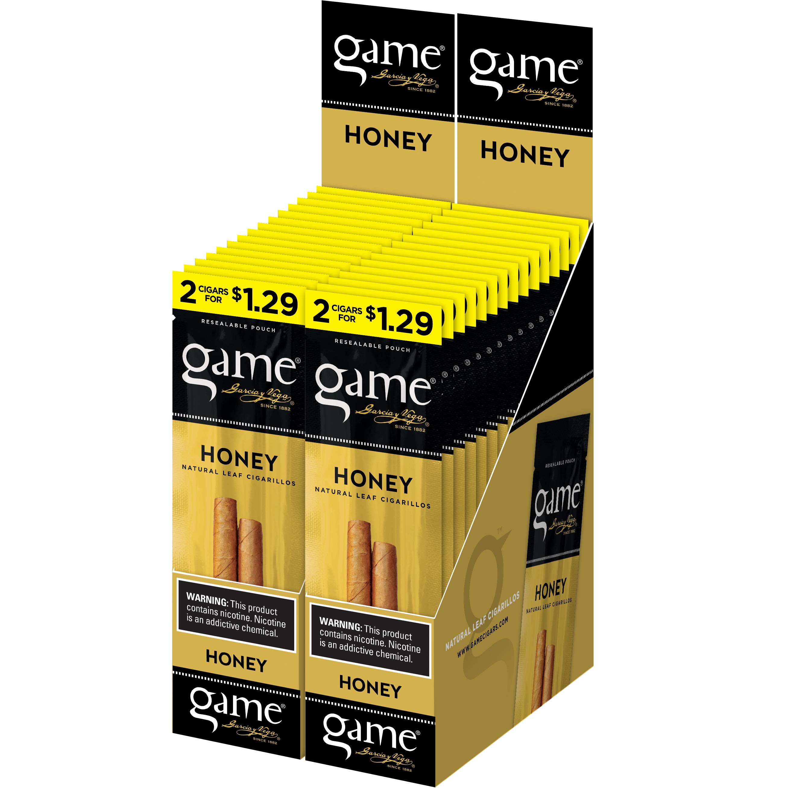 GAME HONEY CIGARILLOS 30CT 2/$1.29 PREPRICED