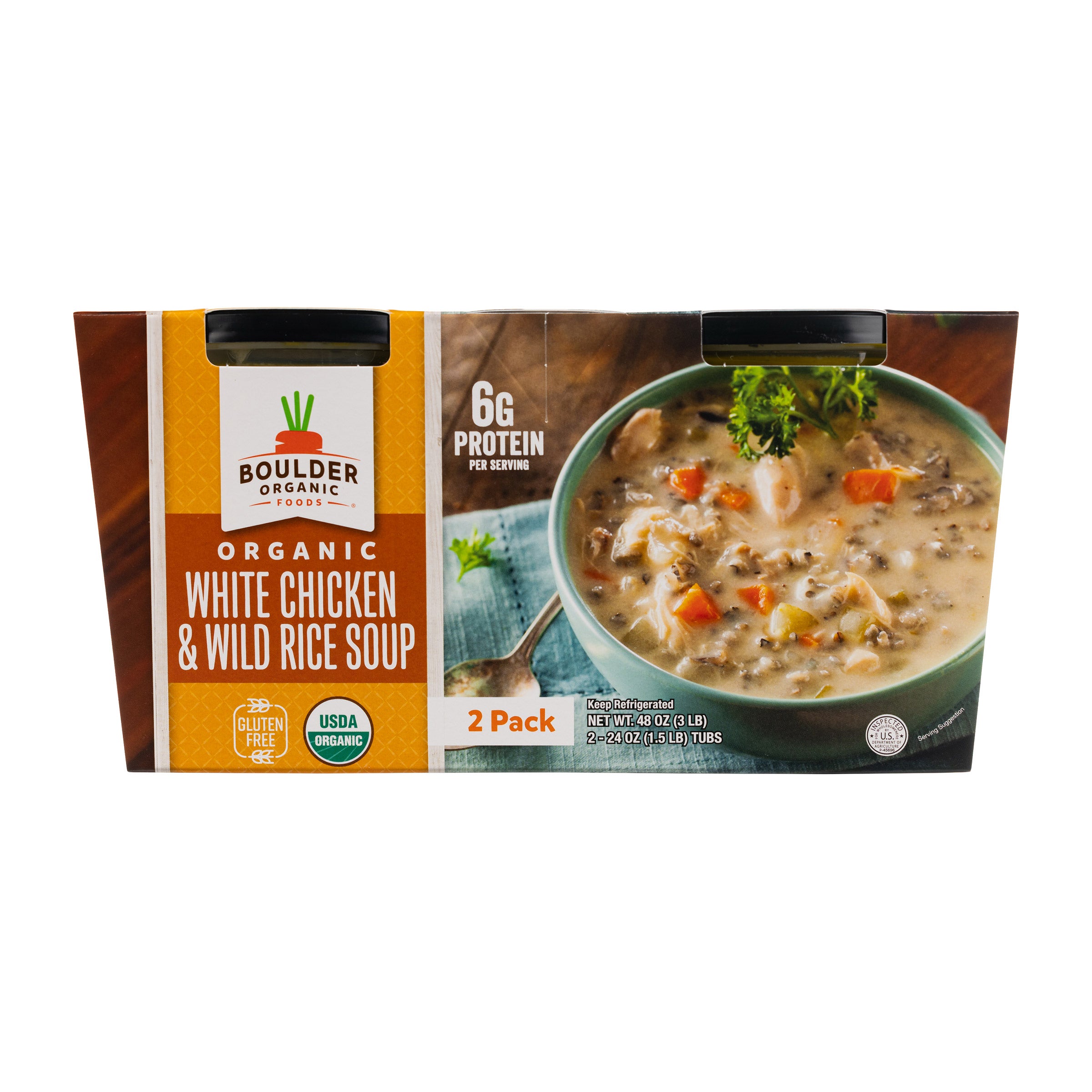 BOULDER ORGANIC CHICKEN WILD RICE SOUP 2/24 OUNCE CONTAINERS